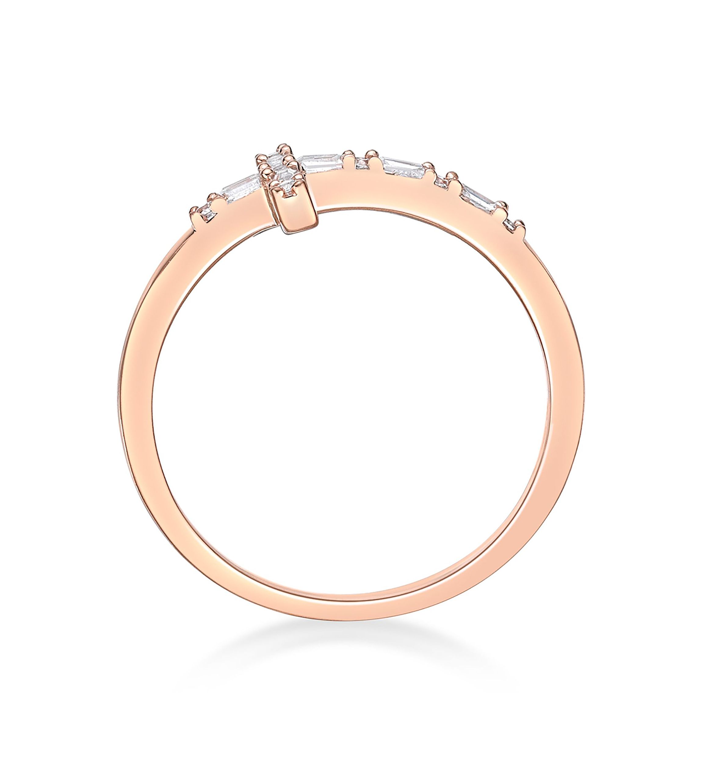 1/8 ct. t.w. Diamond Sideways Cros Ring in Sterling Silver with 14K Rose Gold Plate