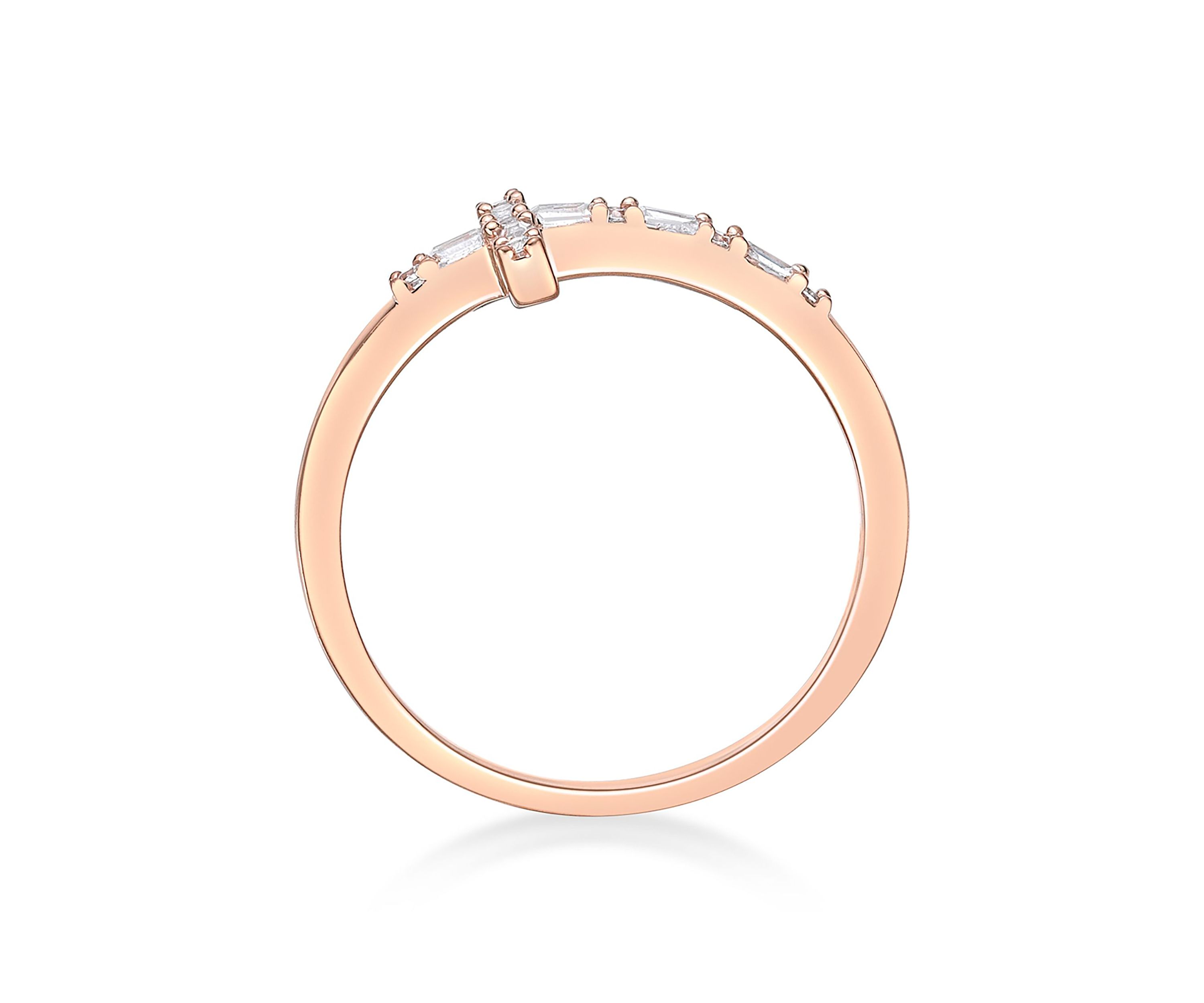 1/8 ct. t.w. Diamond Sideways Cros Ring in Sterling Silver with 14K Rose Gold Plate