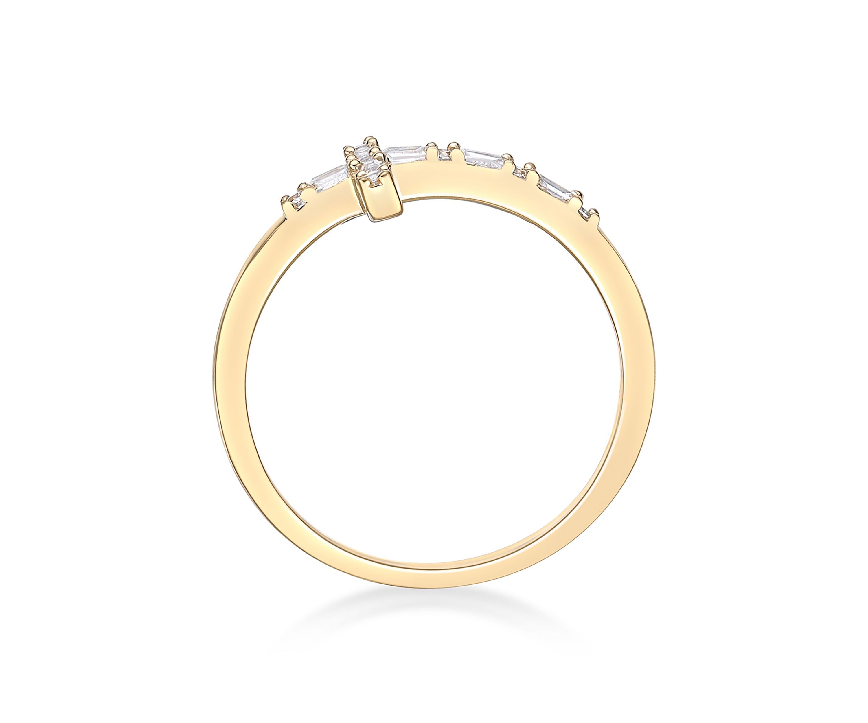 1/8 ct. t.w. Diamond Sideways Cros Ring in Sterling Silver with 14K Yellow Gold Plate