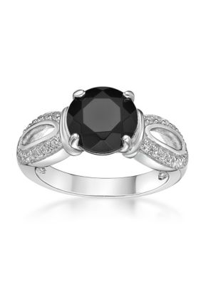 Belk & Co 2 ct. t.w. Black Onyx and 1/4 ct. t.w. White Topaz Ring in Sterling Silver -  540011911752053