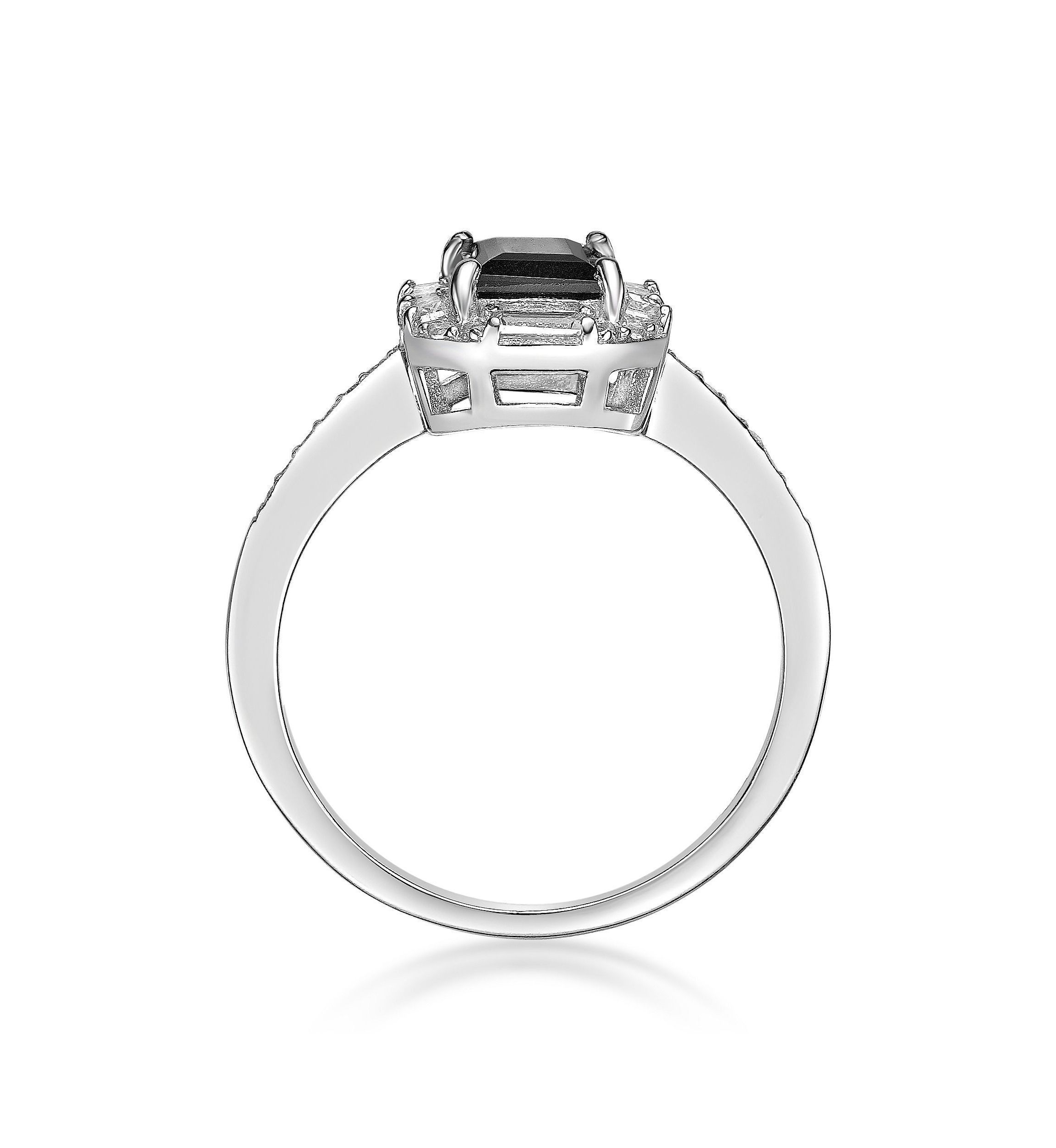 0.75 ct. t.w. Black Onyx and 5/8 ct. t.w. Lab-Created White Sapphire Ring in Sterling Silver