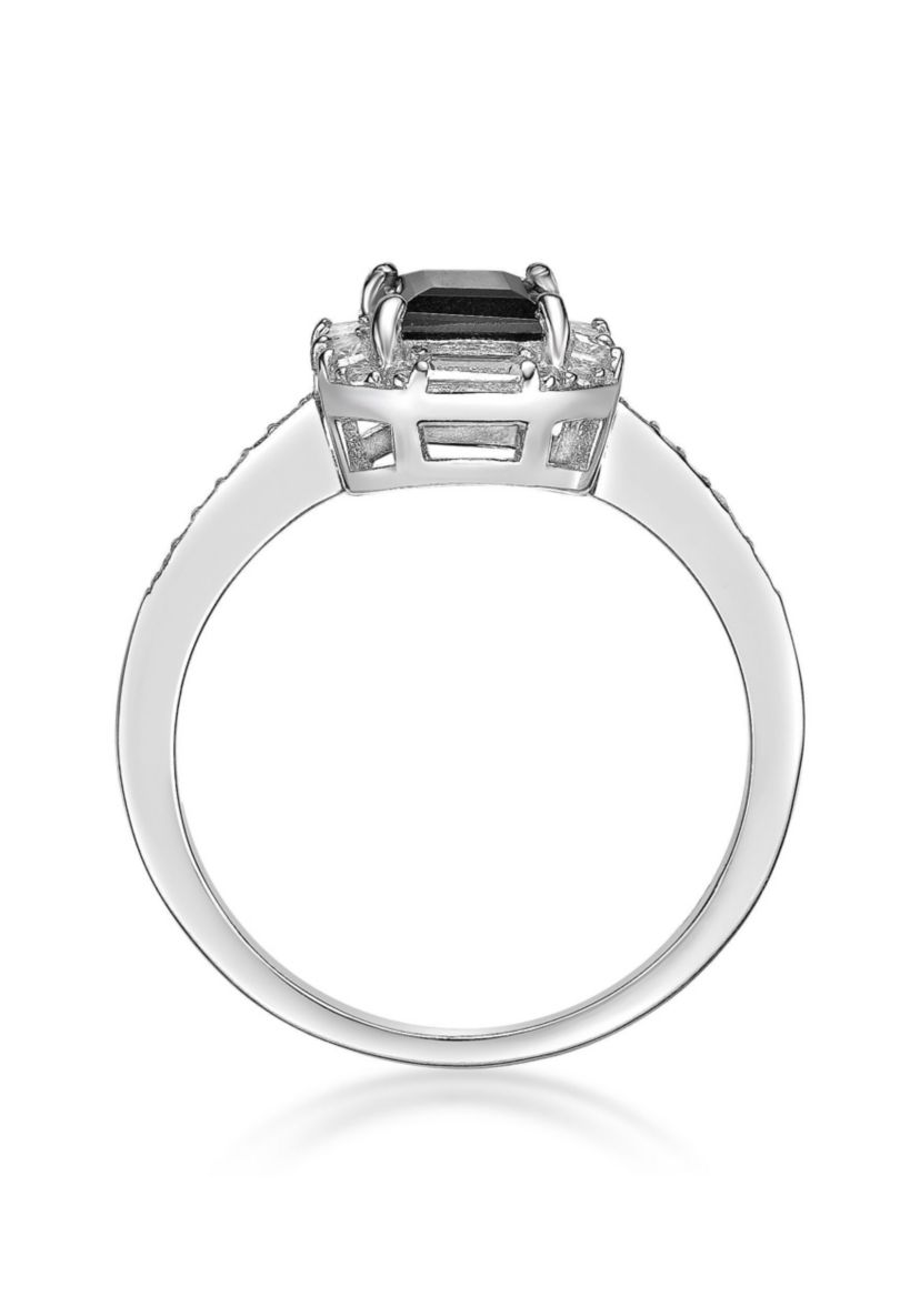 0.75 ct. t.w. Black Onyx and 5/8 ct. t.w. Lab-Created White Sapphire Ring in Sterling Silver