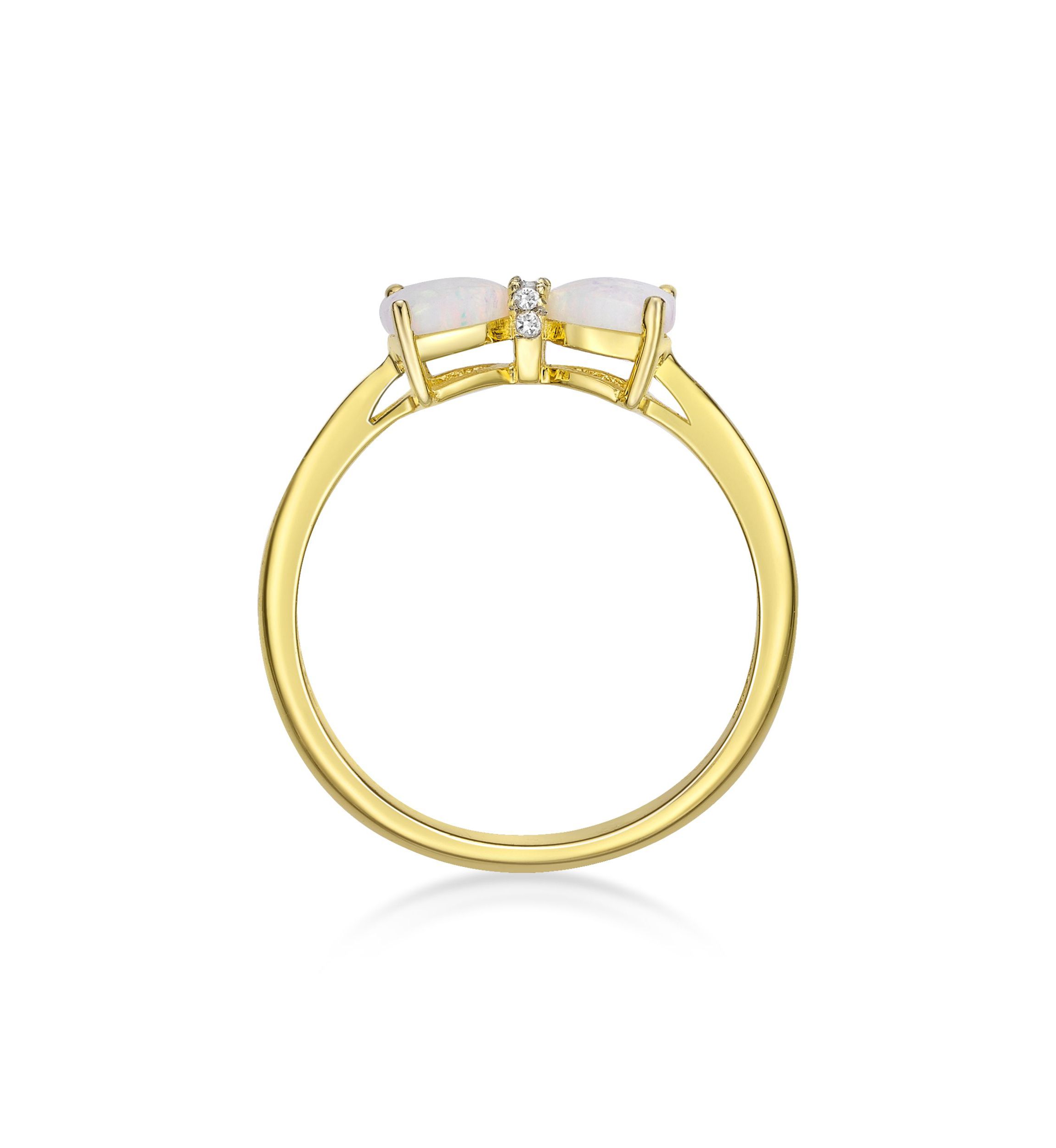 Lab Created 0.4 ct. t.w. Lab-created Opal and Diamond Accent Ring in Gold Plated Sterling Silver
