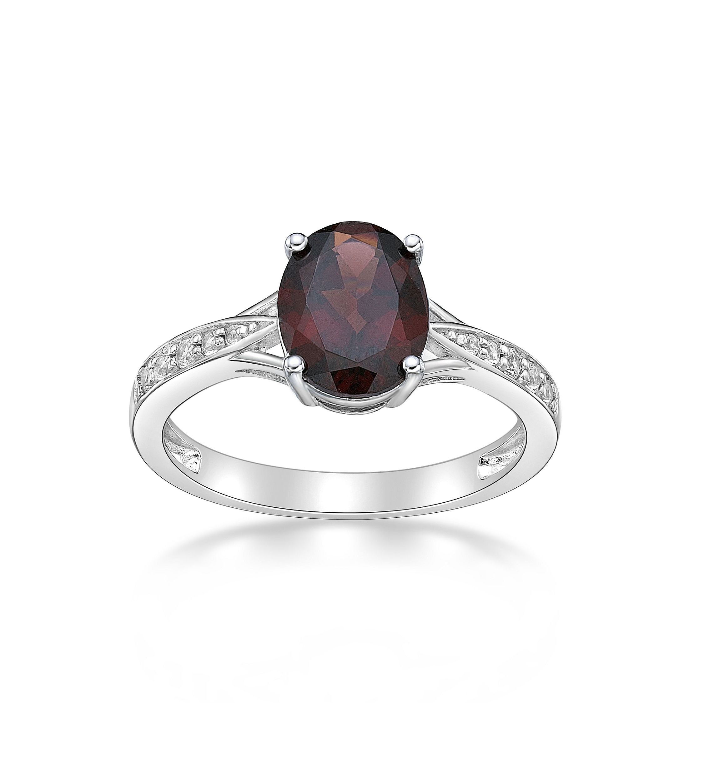 2.1 ct. t.w. Garnet and White Topaz Accent Ring in Sterling Silver