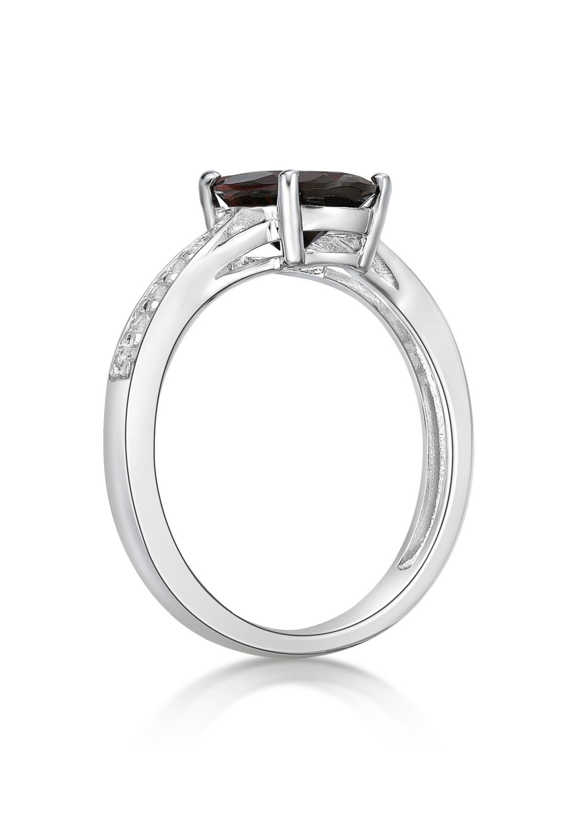 2.1 ct. t.w. Garnet and White Topaz Accent Ring in Sterling Silver
