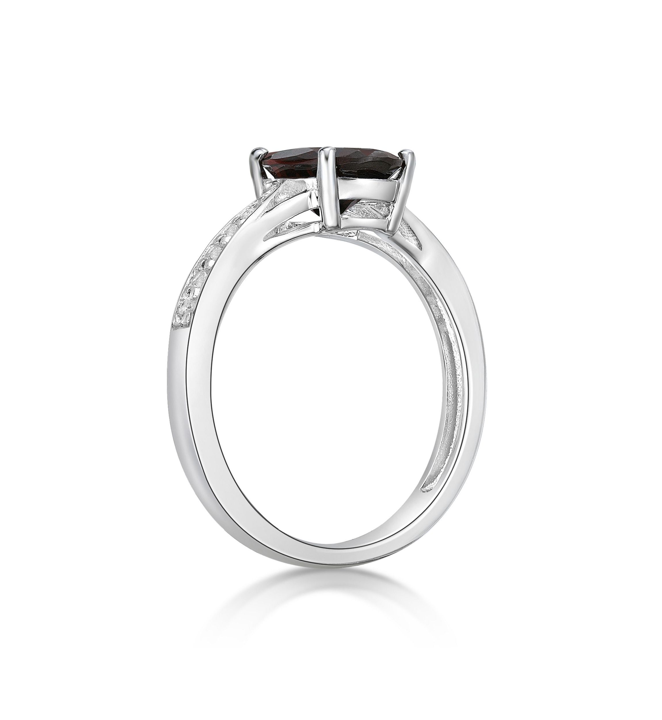 2.1 ct. t.w. Garnet and White Topaz Accent Ring in Sterling Silver