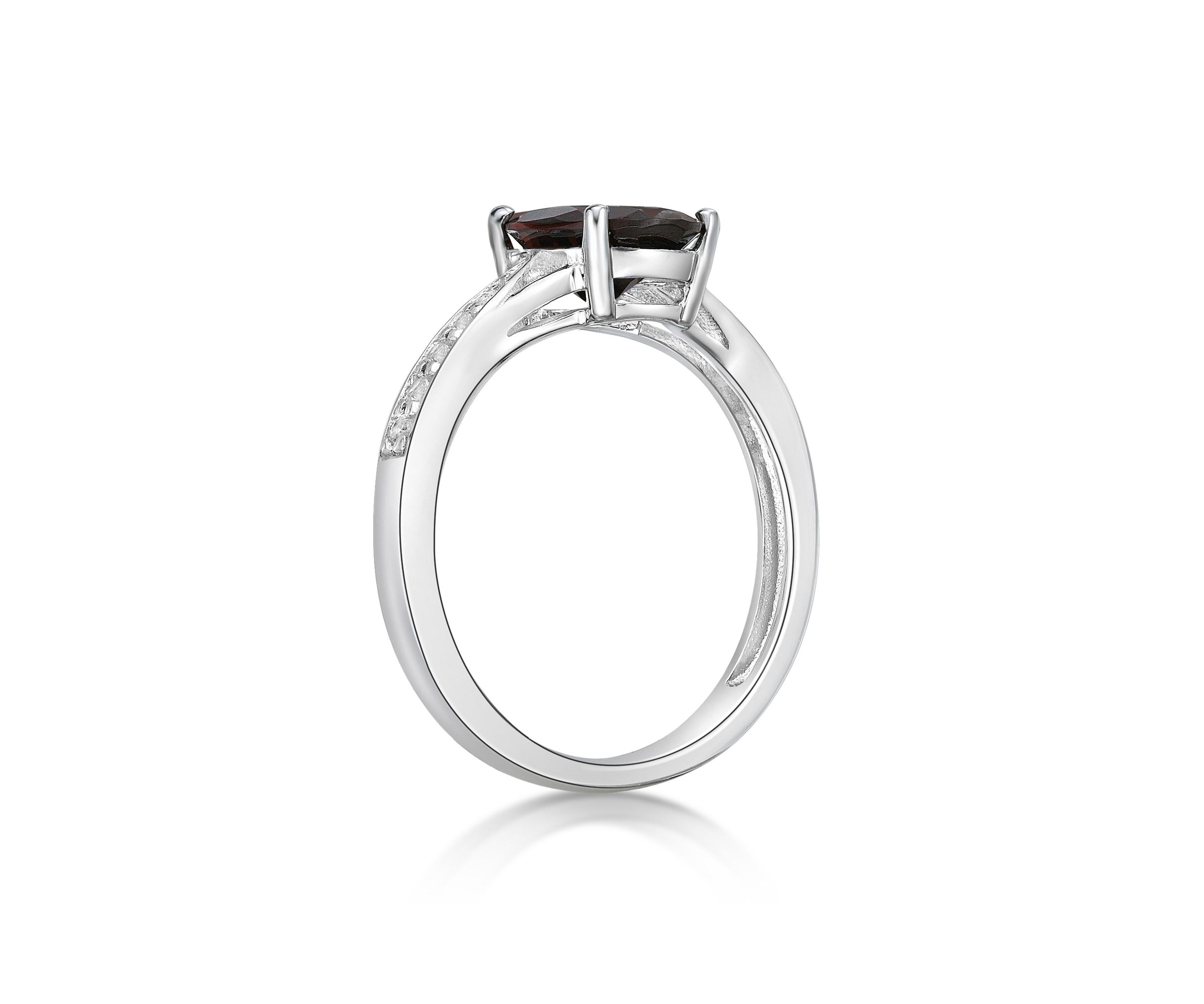 2.1 ct. t.w. Garnet and White Topaz Accent Ring in Sterling Silver