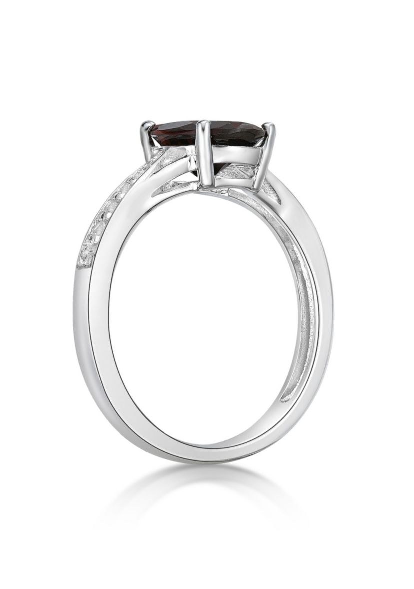 2.1 ct. t.w. Garnet and White Topaz Accent Ring in Sterling Silver