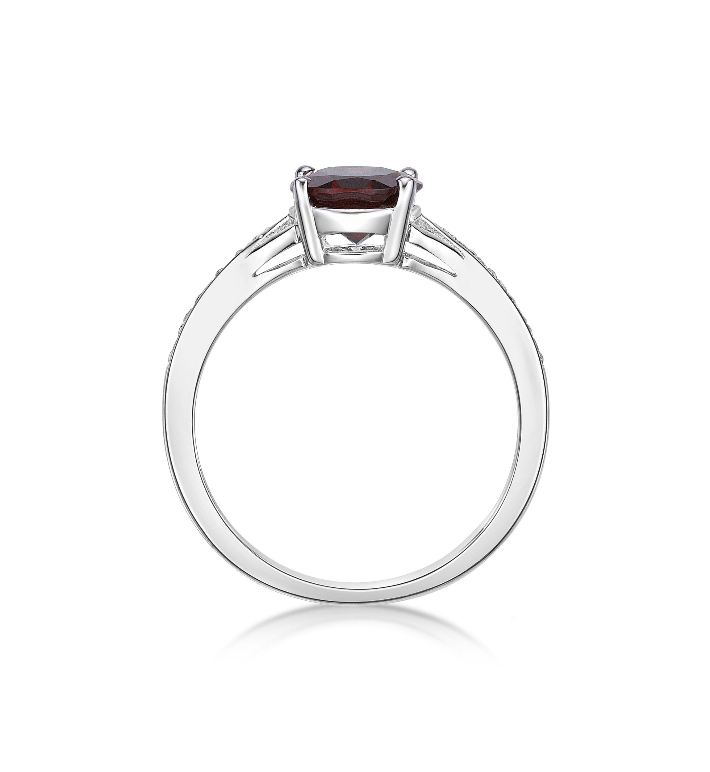 2.1 ct. t.w. Garnet and White Topaz Accent Ring in Sterling Silver