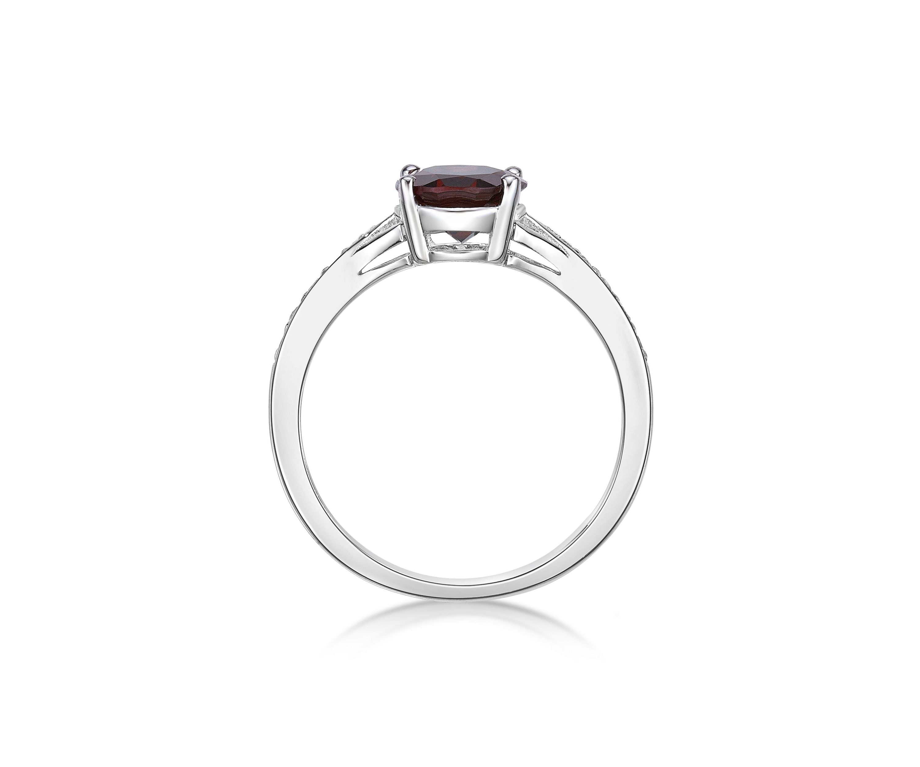 2.1 ct. t.w. Garnet and White Topaz Accent Ring in Sterling Silver