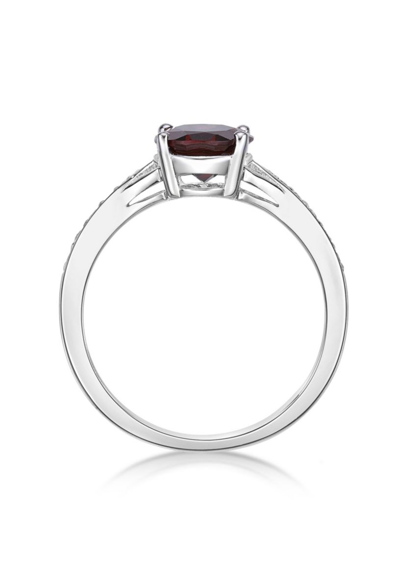 2.1 ct. t.w. Garnet and White Topaz Accent Ring in Sterling Silver