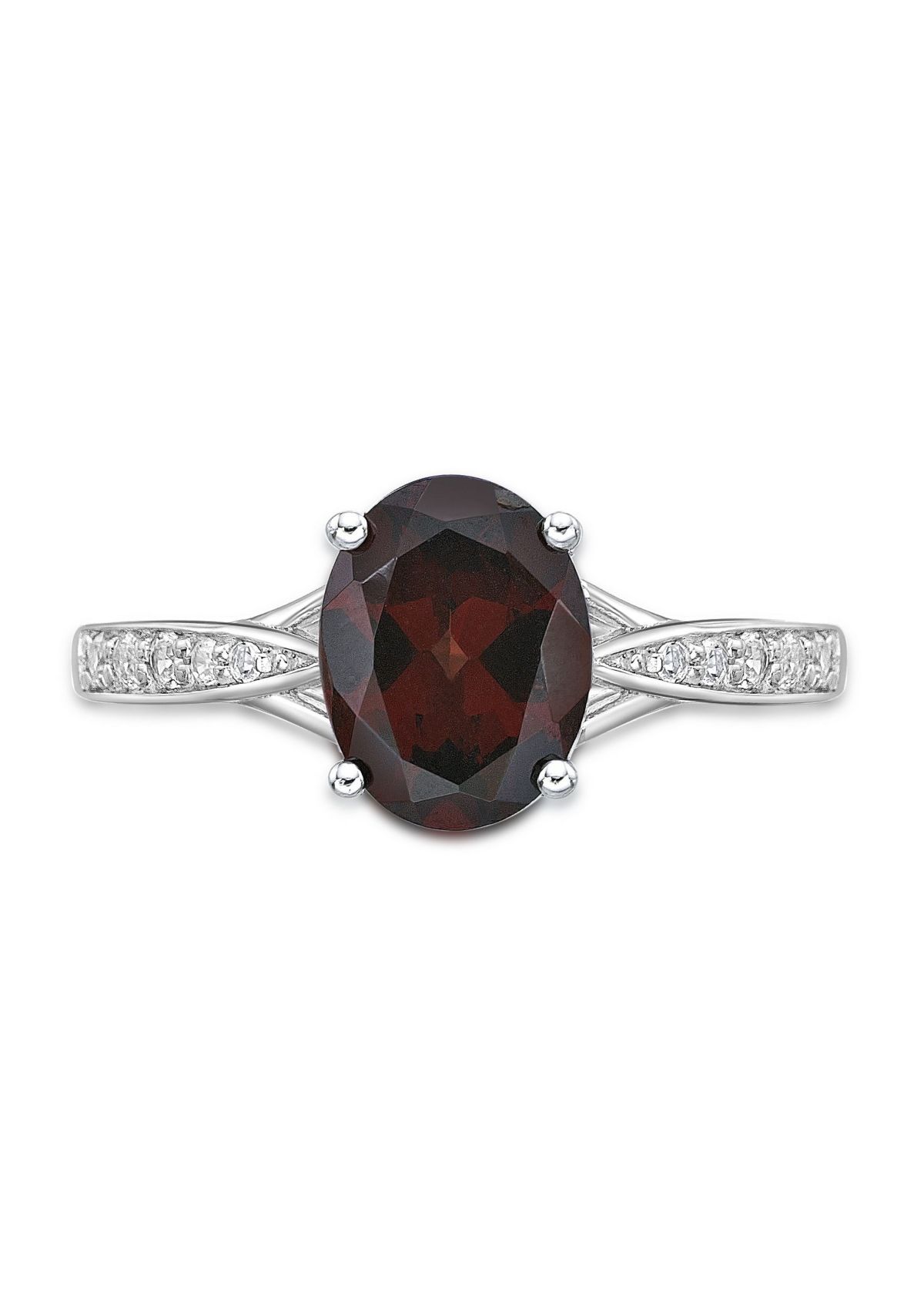 2.1 ct. t.w. Garnet and White Topaz Accent Ring in Sterling Silver