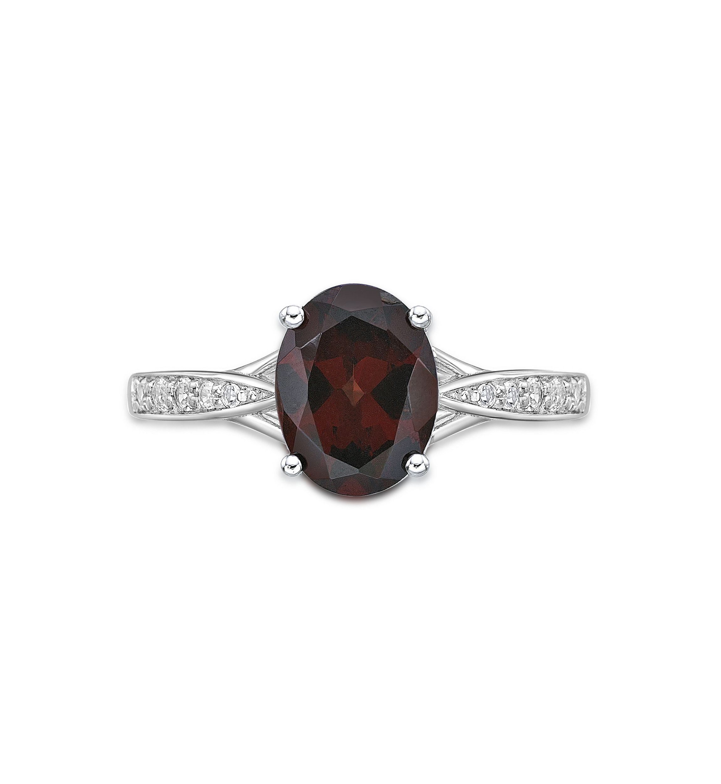 2.1 ct. t.w. Garnet and White Topaz Accent Ring in Sterling Silver