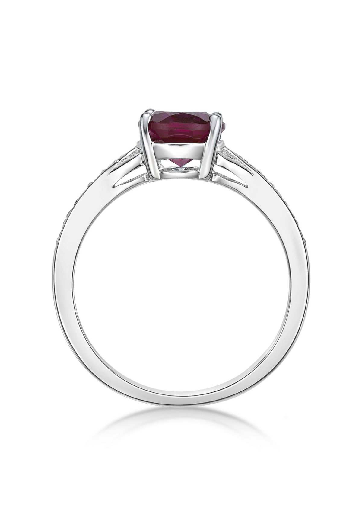 Lab Created 2.2 ct. t.w. Lab-created Ruby and Lab-created White Sapphire Accent Ring in Sterling Silver