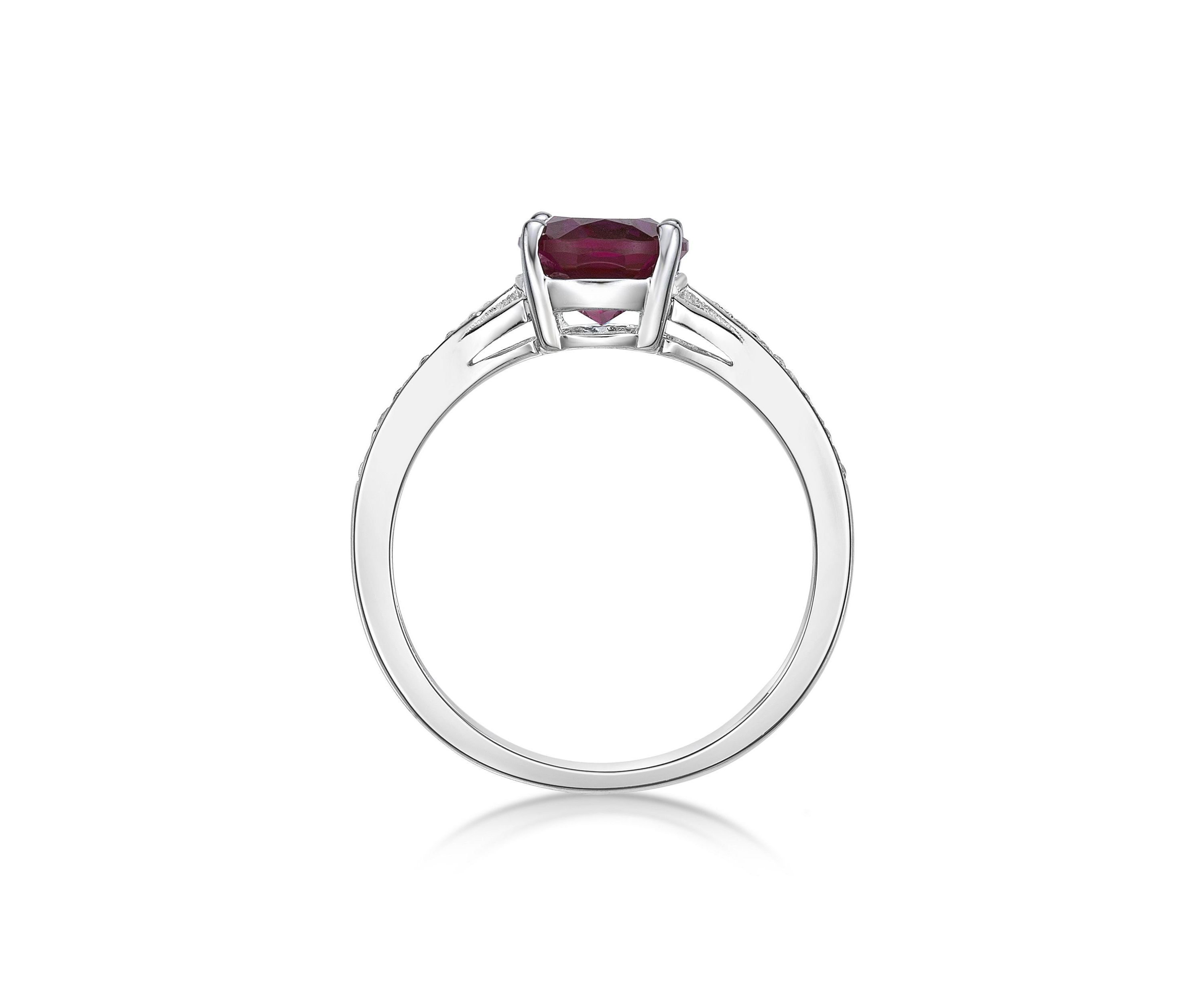 Lab Created 2.2 ct. t.w. Lab-created Ruby and Lab-created White Sapphire Accent Ring in Sterling Silver