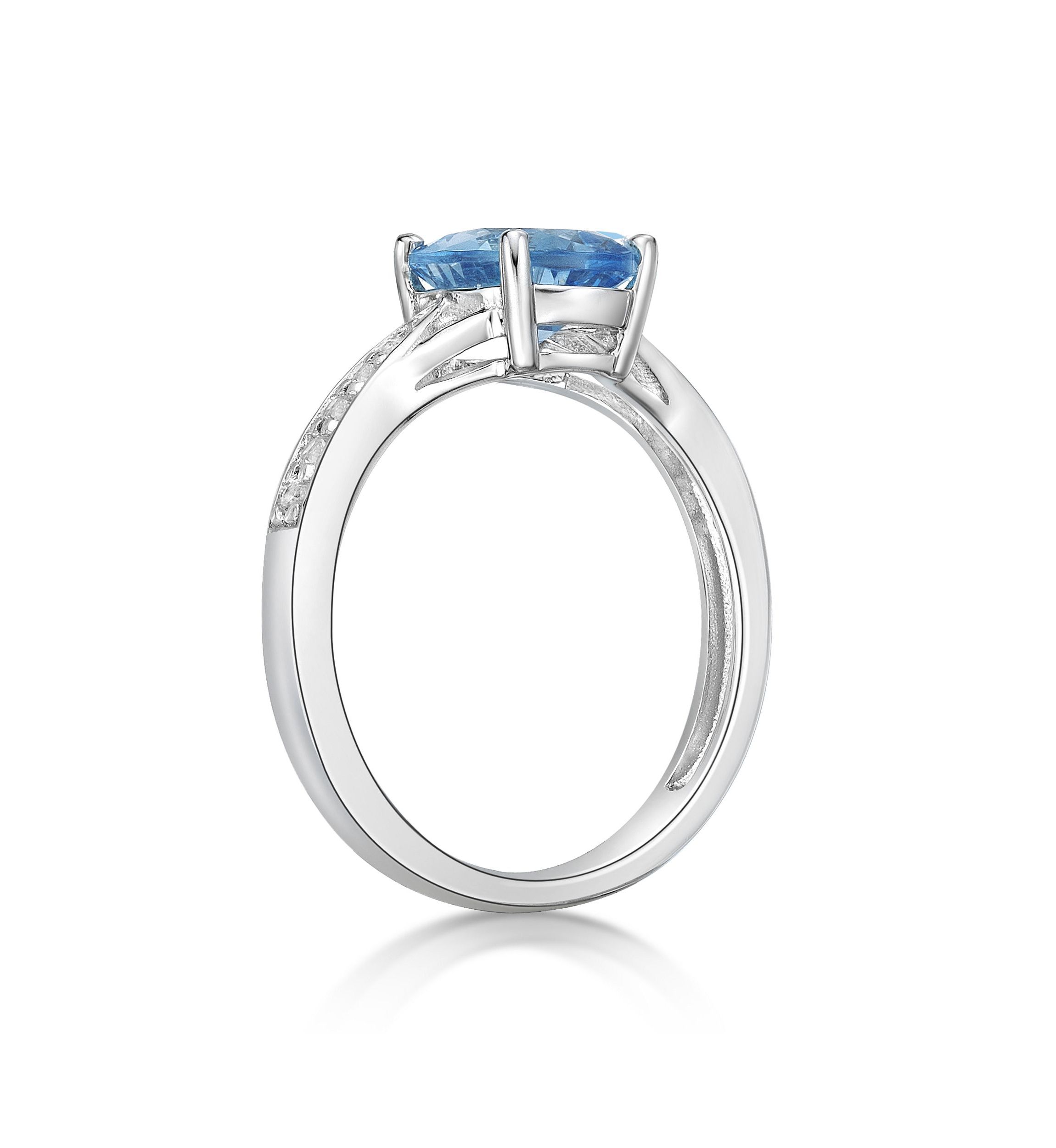 2.35 ct. t.w. Blue Topaz and White Topaz Accent Ring in Sterling Silver