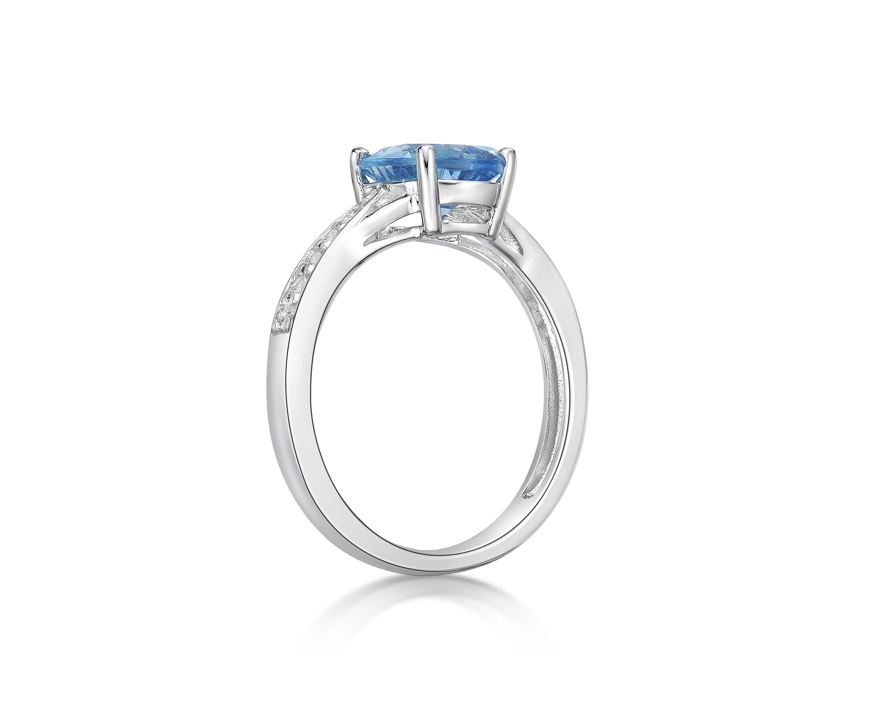 2.35 ct. t.w. Blue Topaz and White Topaz Accent Ring in Sterling Silver