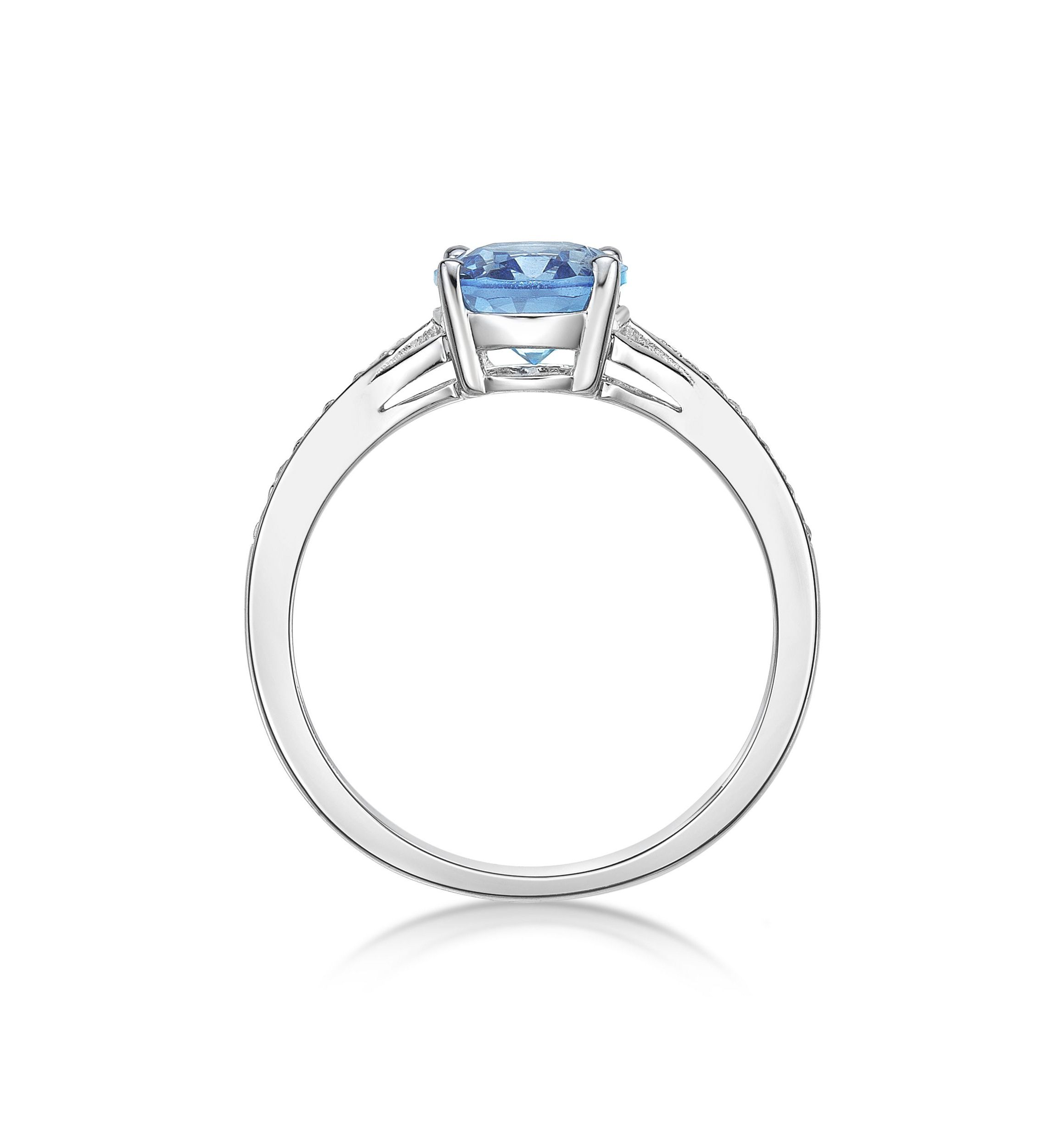 2.35 ct. t.w. Blue Topaz and White Topaz Accent Ring in Sterling Silver