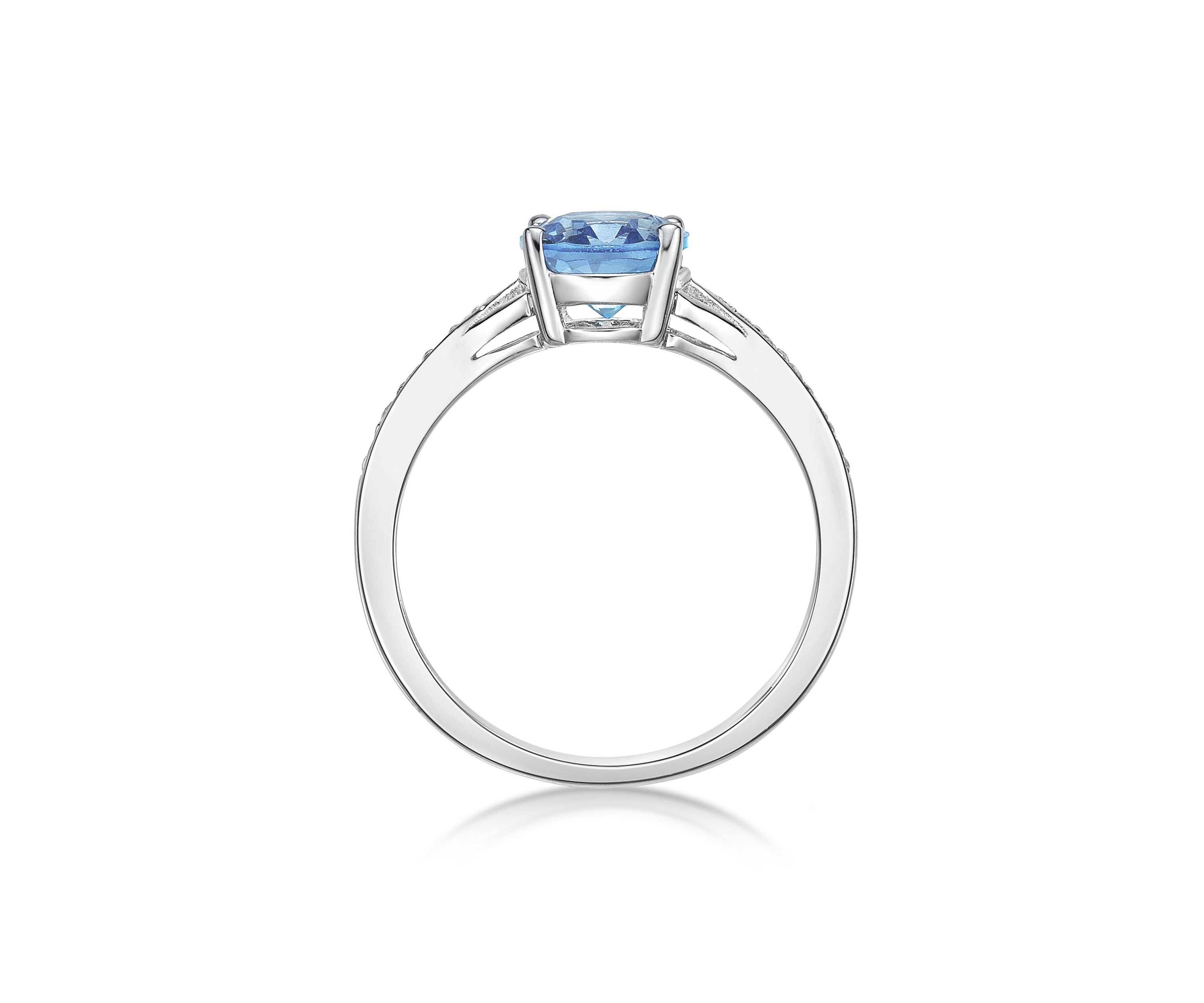 2.35 ct. t.w. Blue Topaz and White Topaz Accent Ring in Sterling Silver