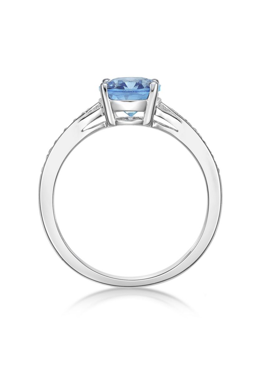 2.35 ct. t.w. Blue Topaz and White Topaz Accent Ring in Sterling Silver