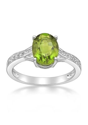 2 ct. t.w. Peridot and White Topaz Accent Ring Sterling Silver