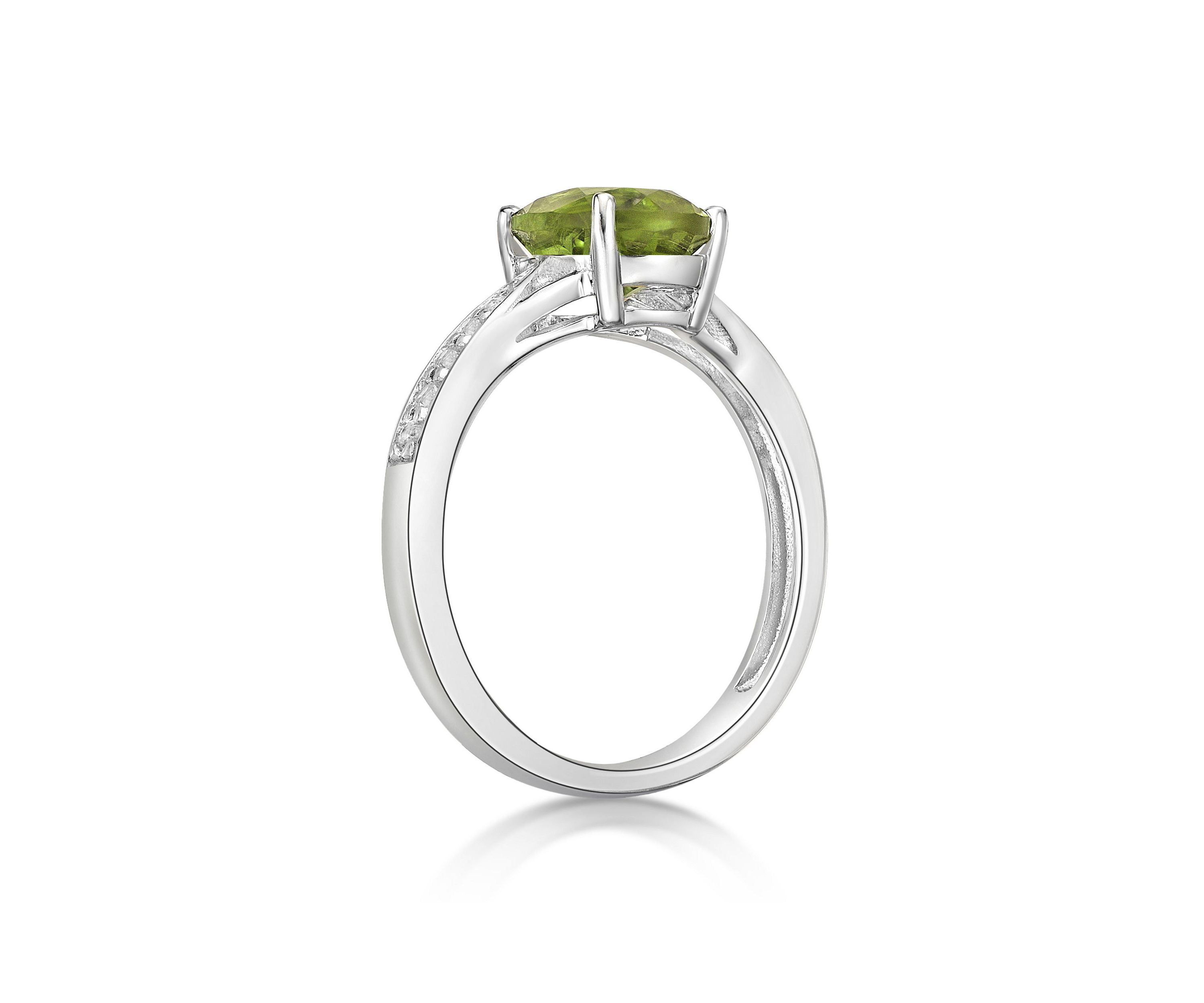 2 ct. t.w. Peridot and White Topaz Accent Ring in Sterling Silver