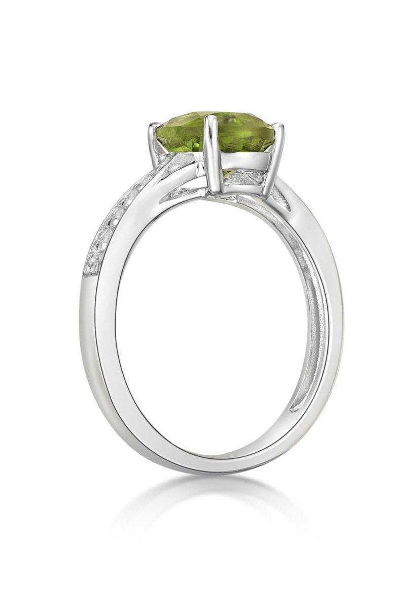 2 ct. t.w. Peridot and White Topaz Accent Ring in Sterling Silver