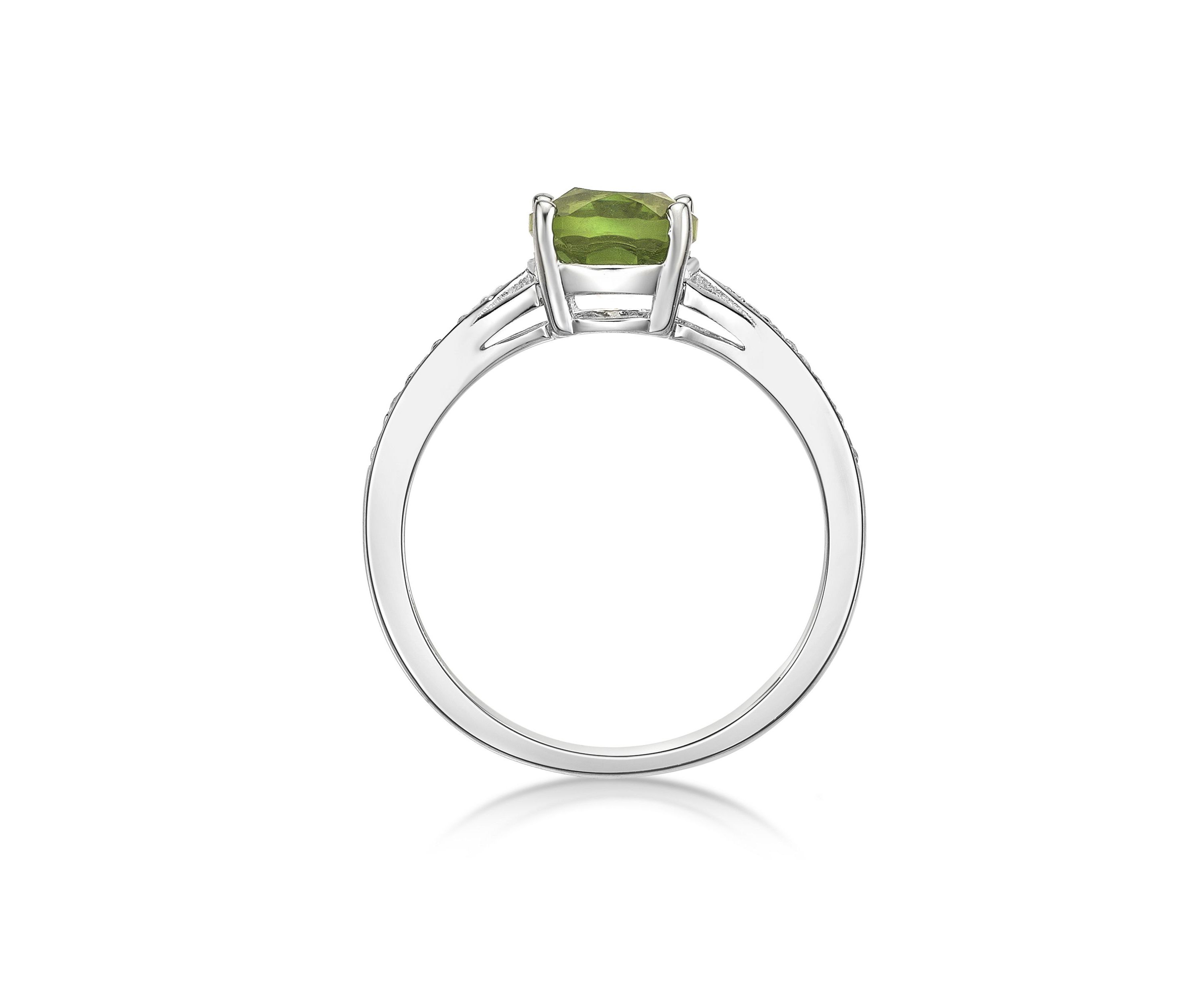 2 ct. t.w. Peridot and White Topaz Accent Ring in Sterling Silver