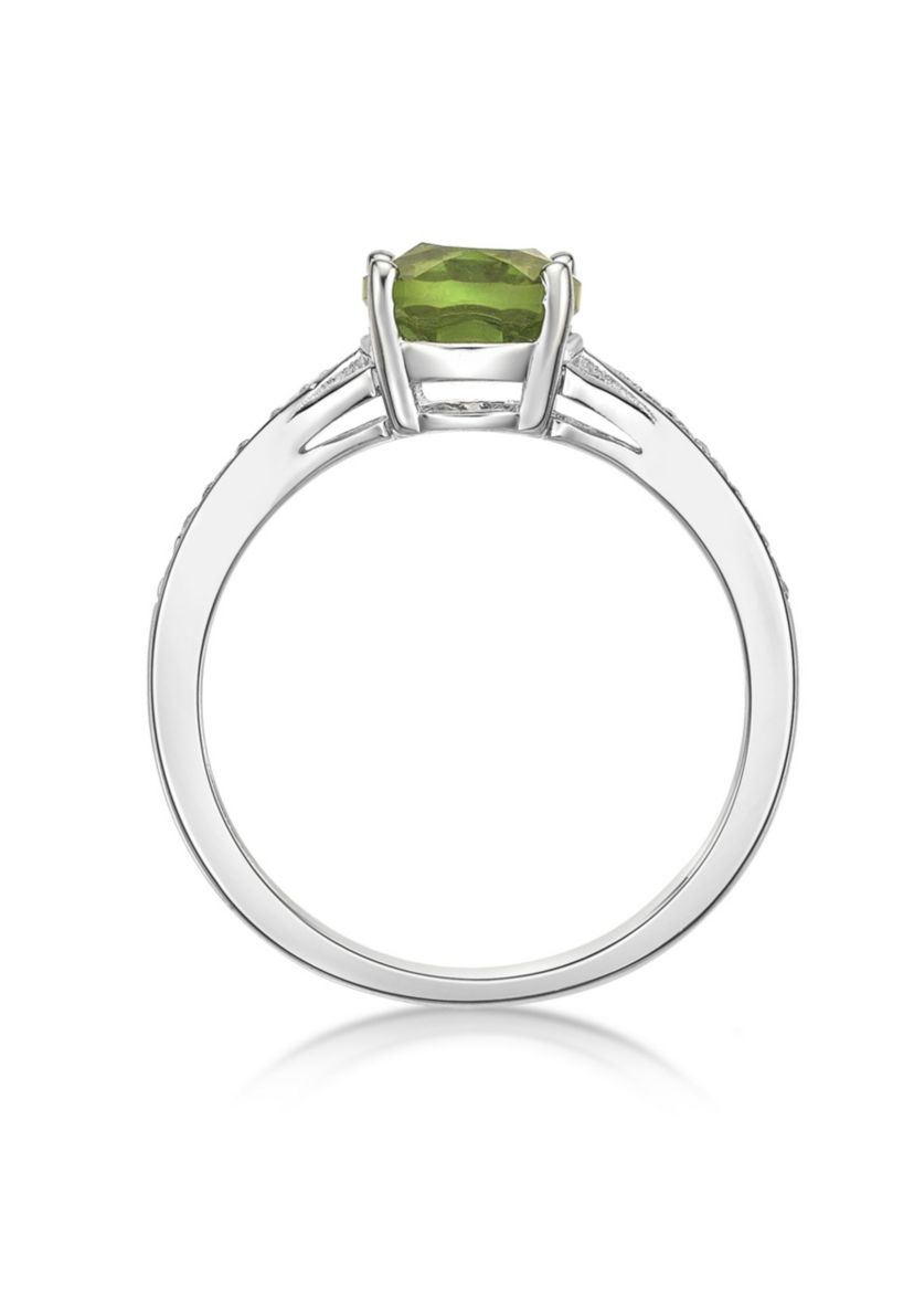 2 ct. t.w. Peridot and White Topaz Accent Ring in Sterling Silver