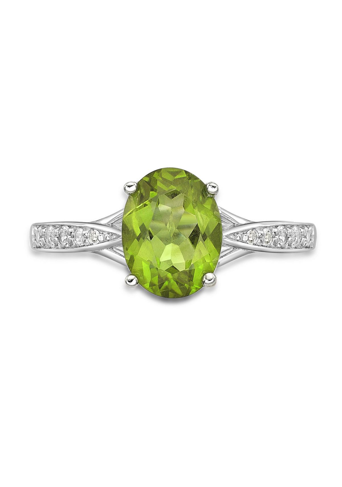2 ct. t.w. Peridot and White Topaz Accent Ring in Sterling Silver
