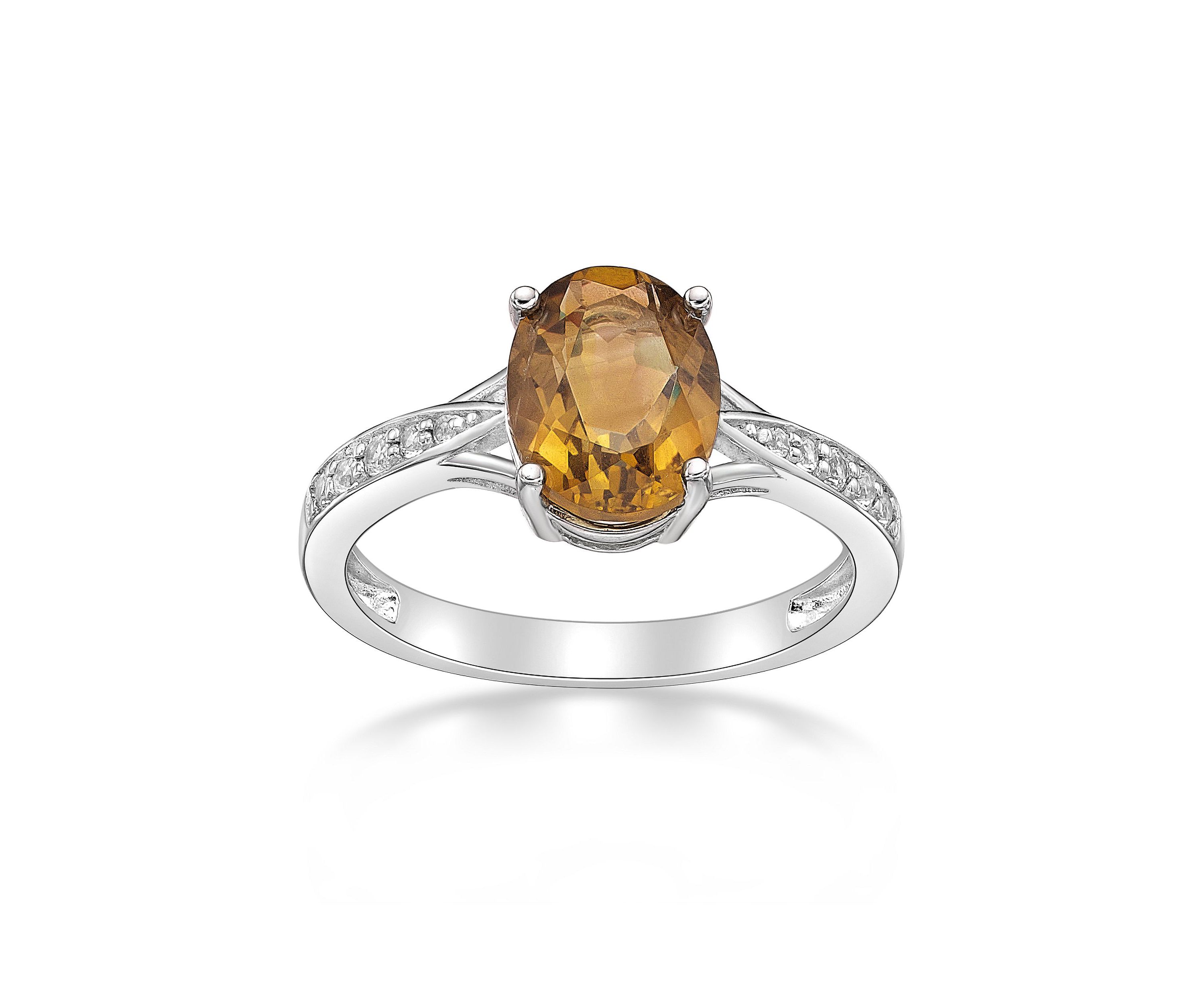 1.6 ct. t.w. Citrine and White Topaz Accent Ring in Sterling Silver