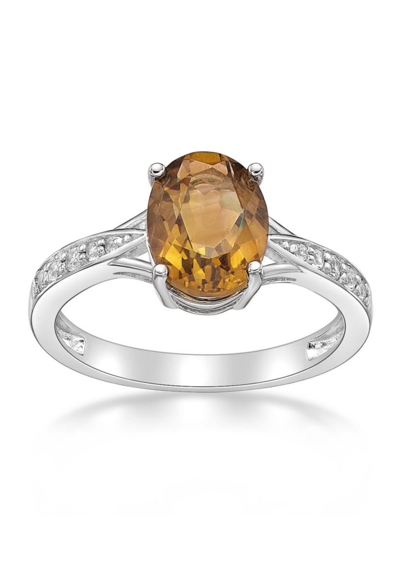 1.6 ct. t.w. Citrine and White Topaz Accent Ring in Sterling Silver