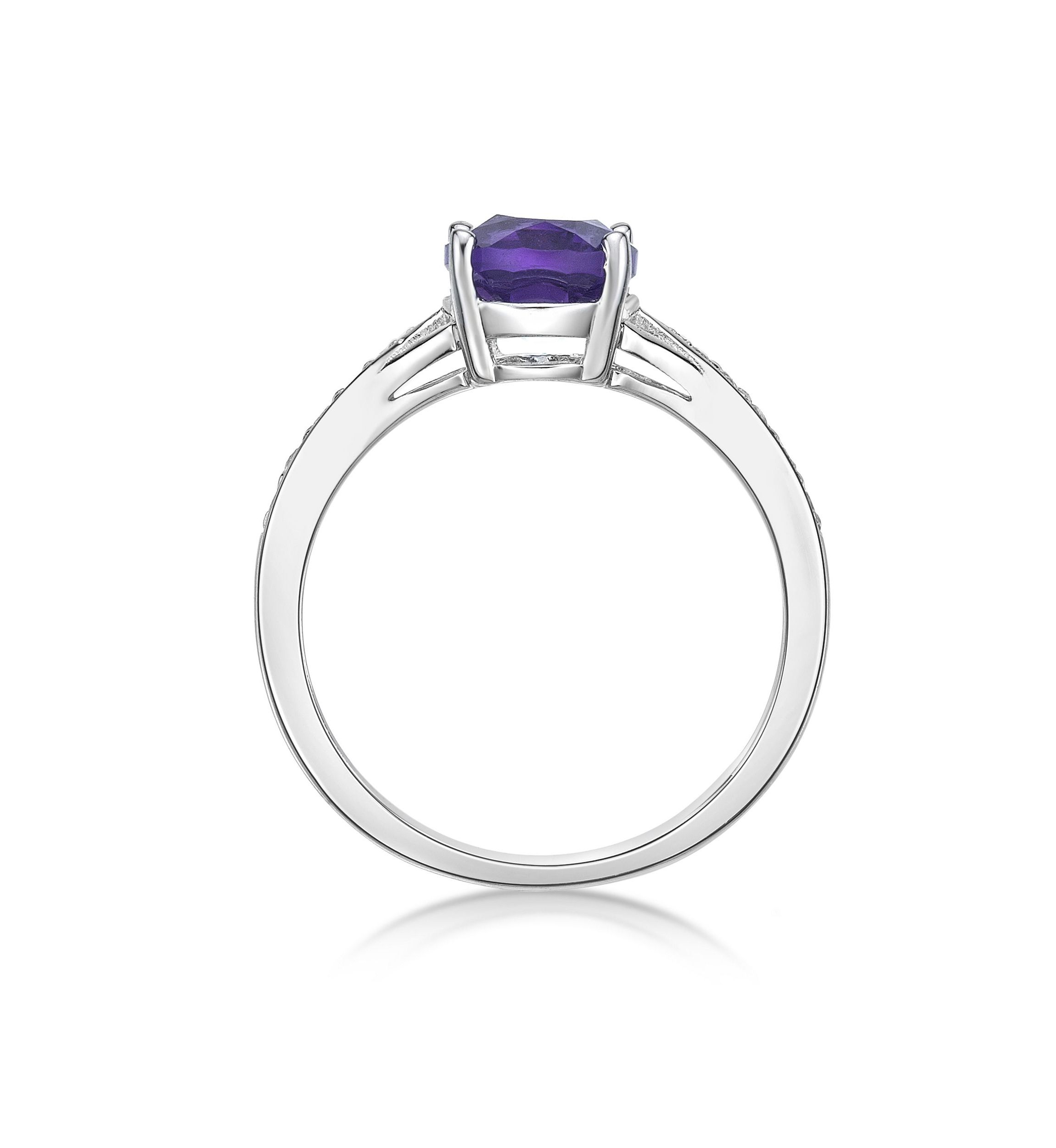 1.6 ct. t.w. Amethyst and White Topaz Accent Ring in Sterling Silver