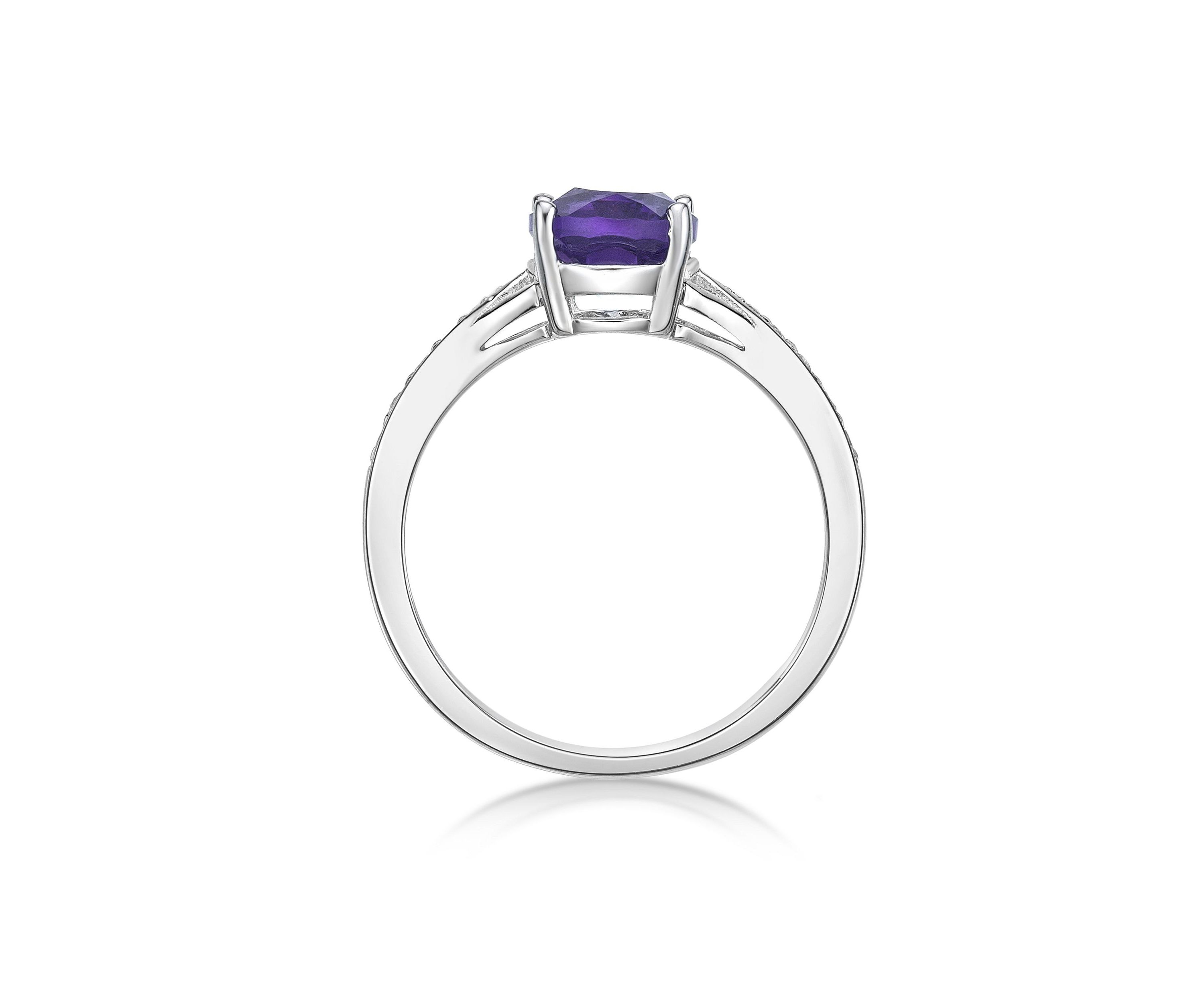 1.6 ct. t.w. Amethyst and White Topaz Accent Ring in Sterling Silver