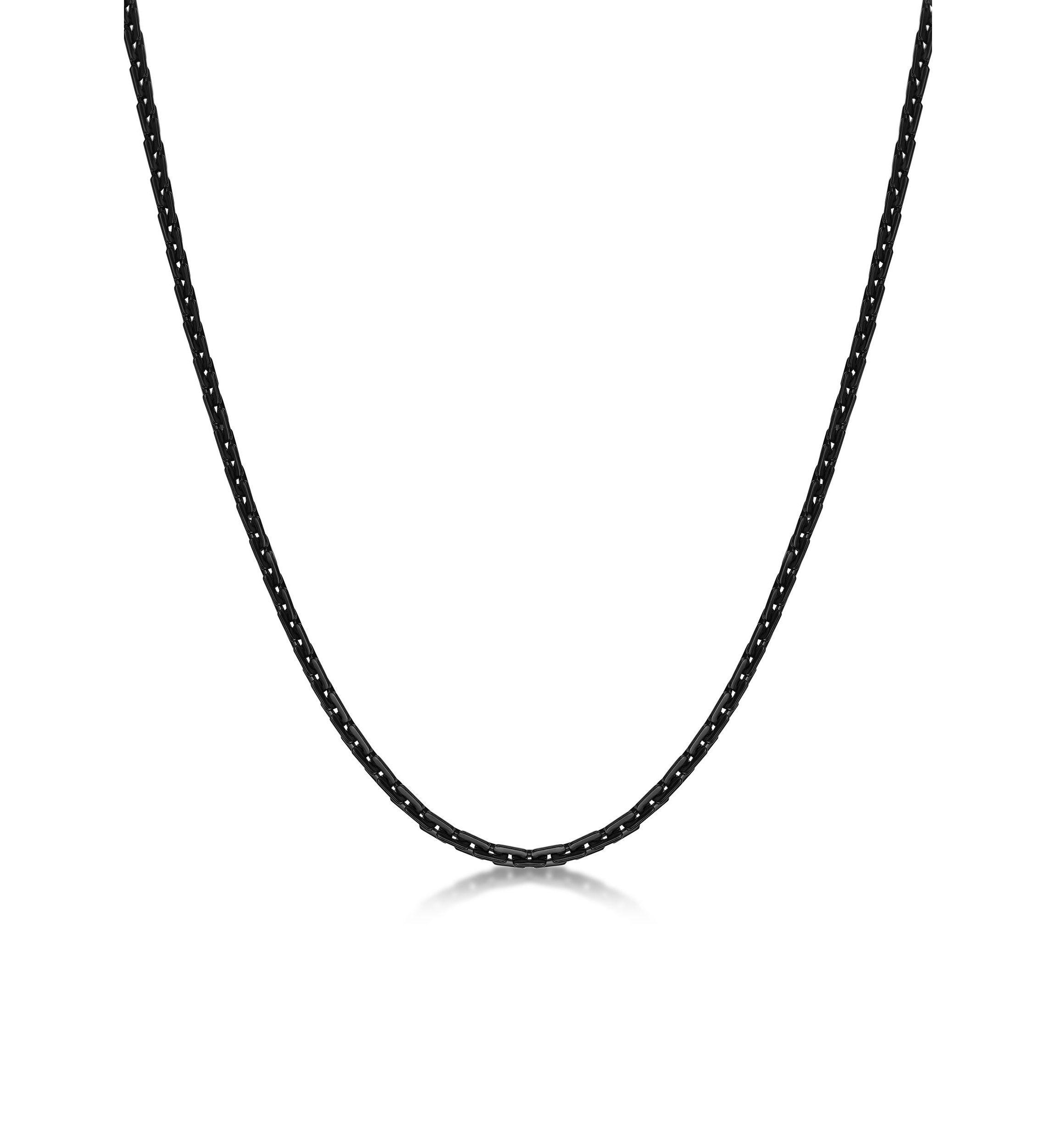 Stainless Steel 4.5MM Link Chain Necklace with Black Ion Plating, 24" Length