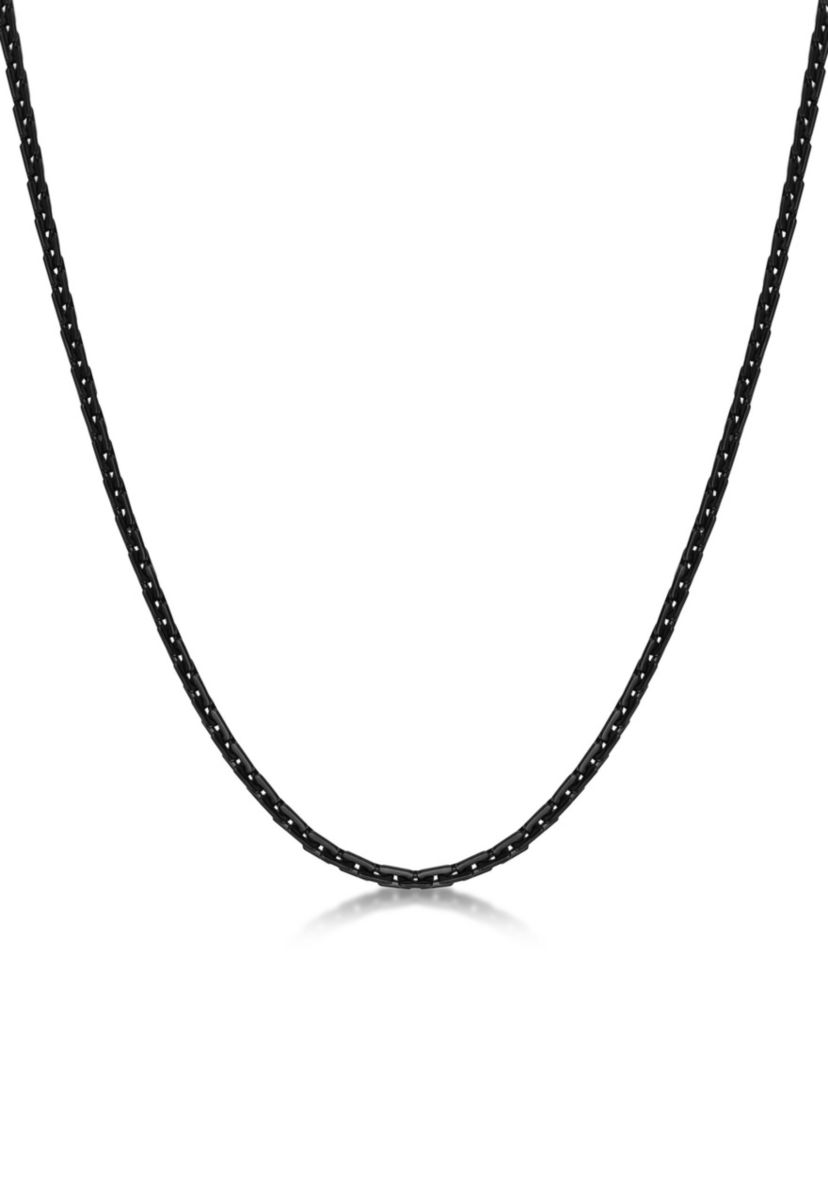 Stainless Steel 4.5MM Link Chain Necklace with Black Ion Plating, 24" Length