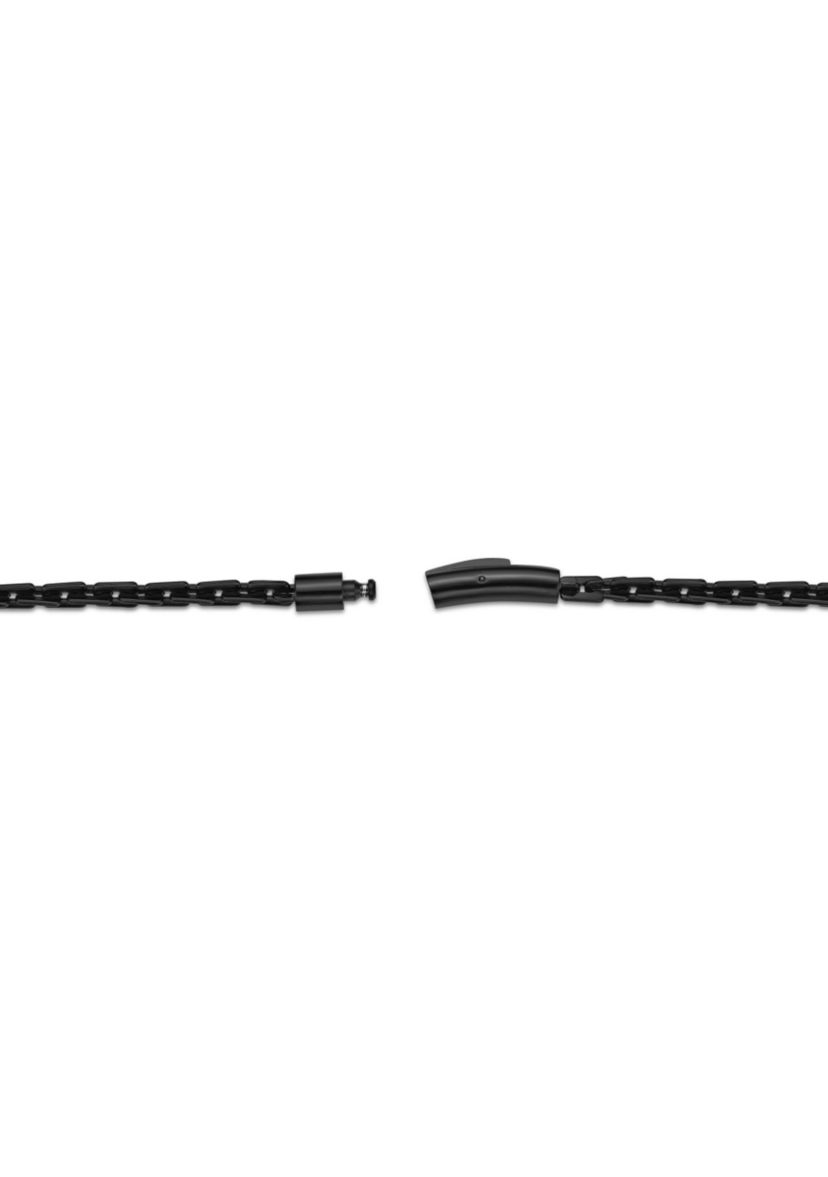 Stainless Steel 4.5MM Link Chain Necklace with Black Ion Plating, 24" Length