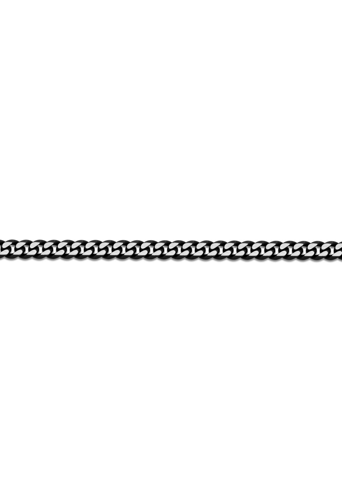 Stainless Steel 8MM Curb Chain Necklace with Black Ion Plating Double Extension Clasp, 22" Length