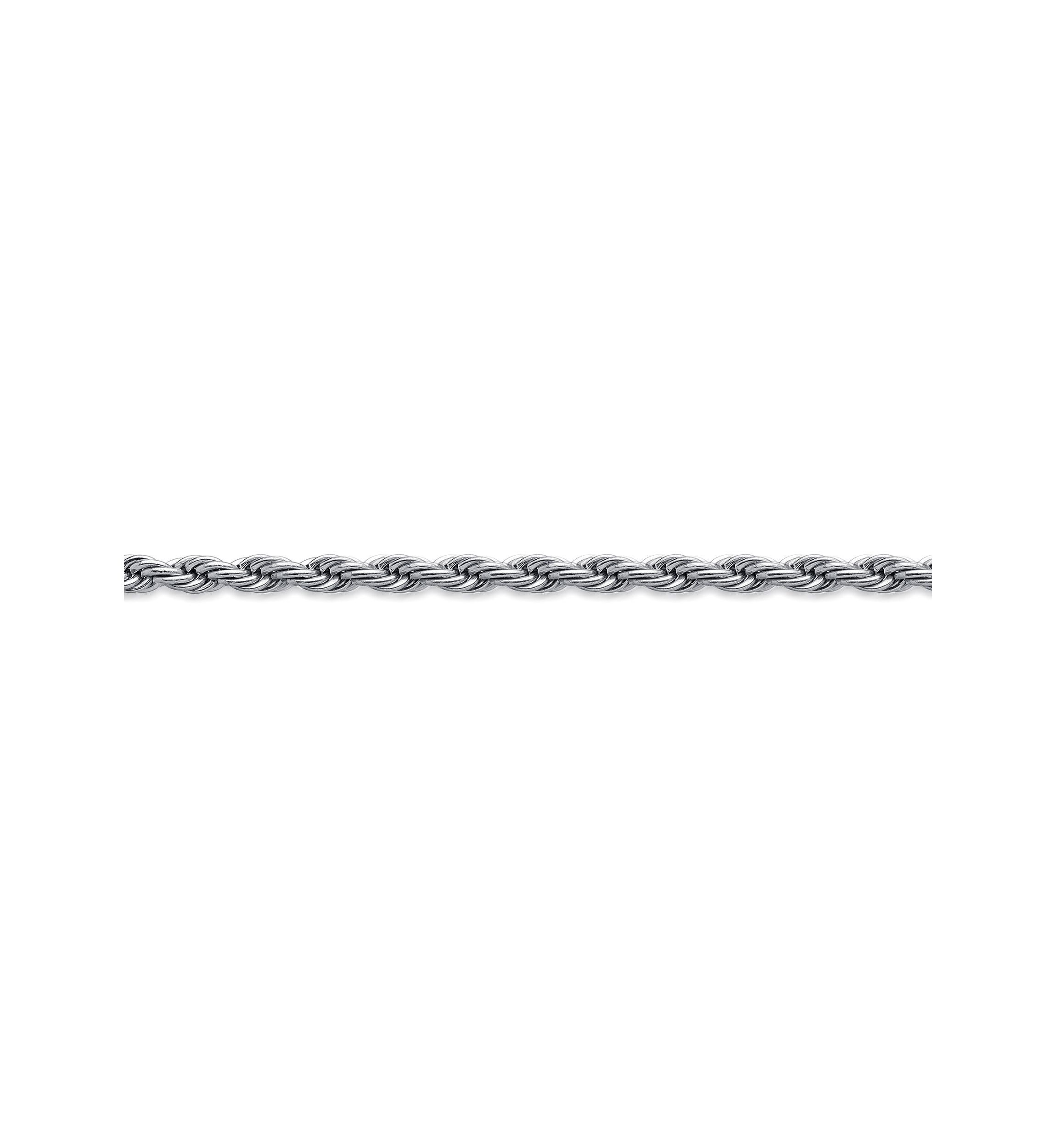 Stainless Steel 4MM Rope Chain Necklace, 30" Length