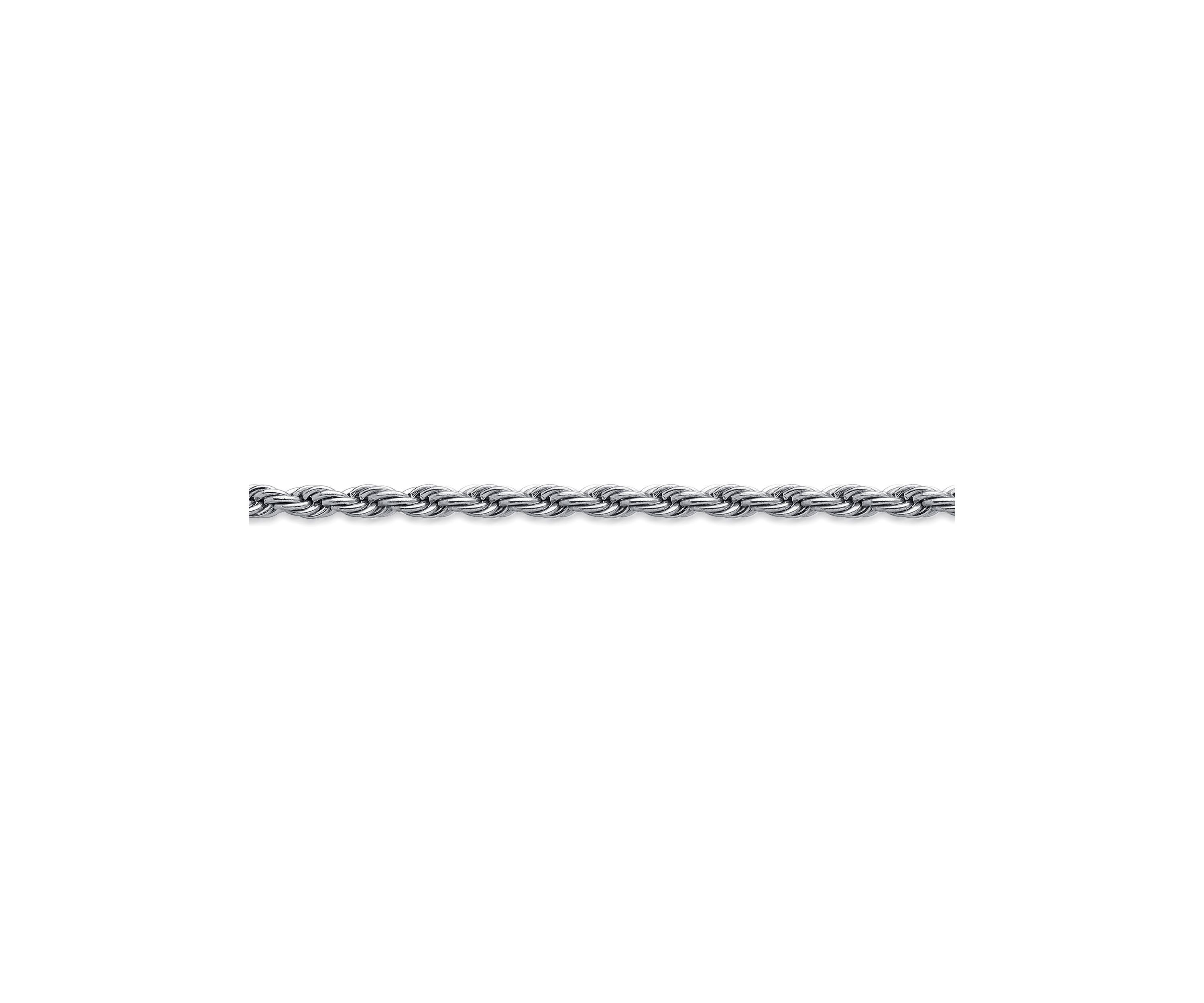 Stainless Steel 4MM Rope Chain Necklace, 20" Length