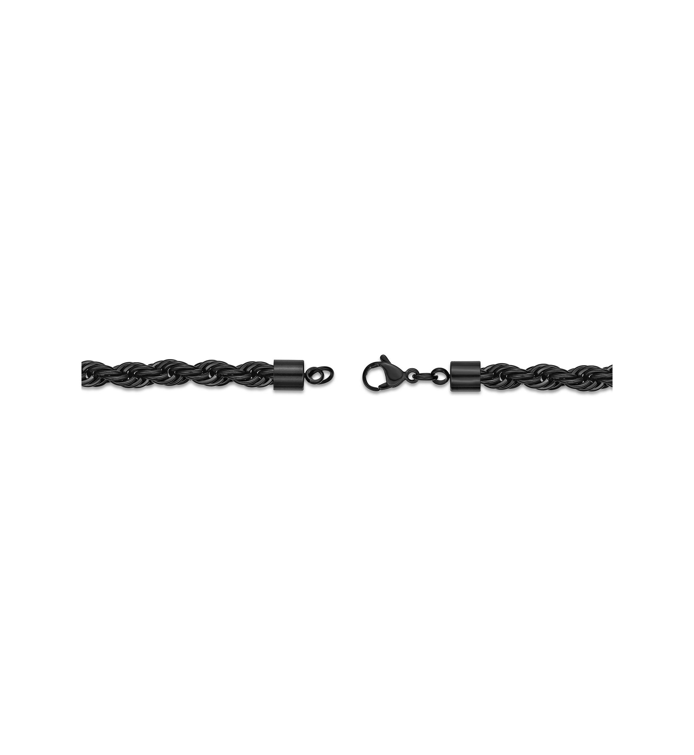 Stainless Steel 6MM Rope Chain Neclace With Black Ion Plating, 20" Length