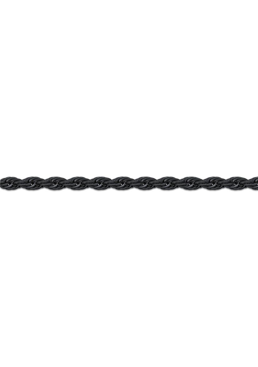 Stainless Steel 6MM Rope Chain Neclace With Black Ion Plating, 20" Length