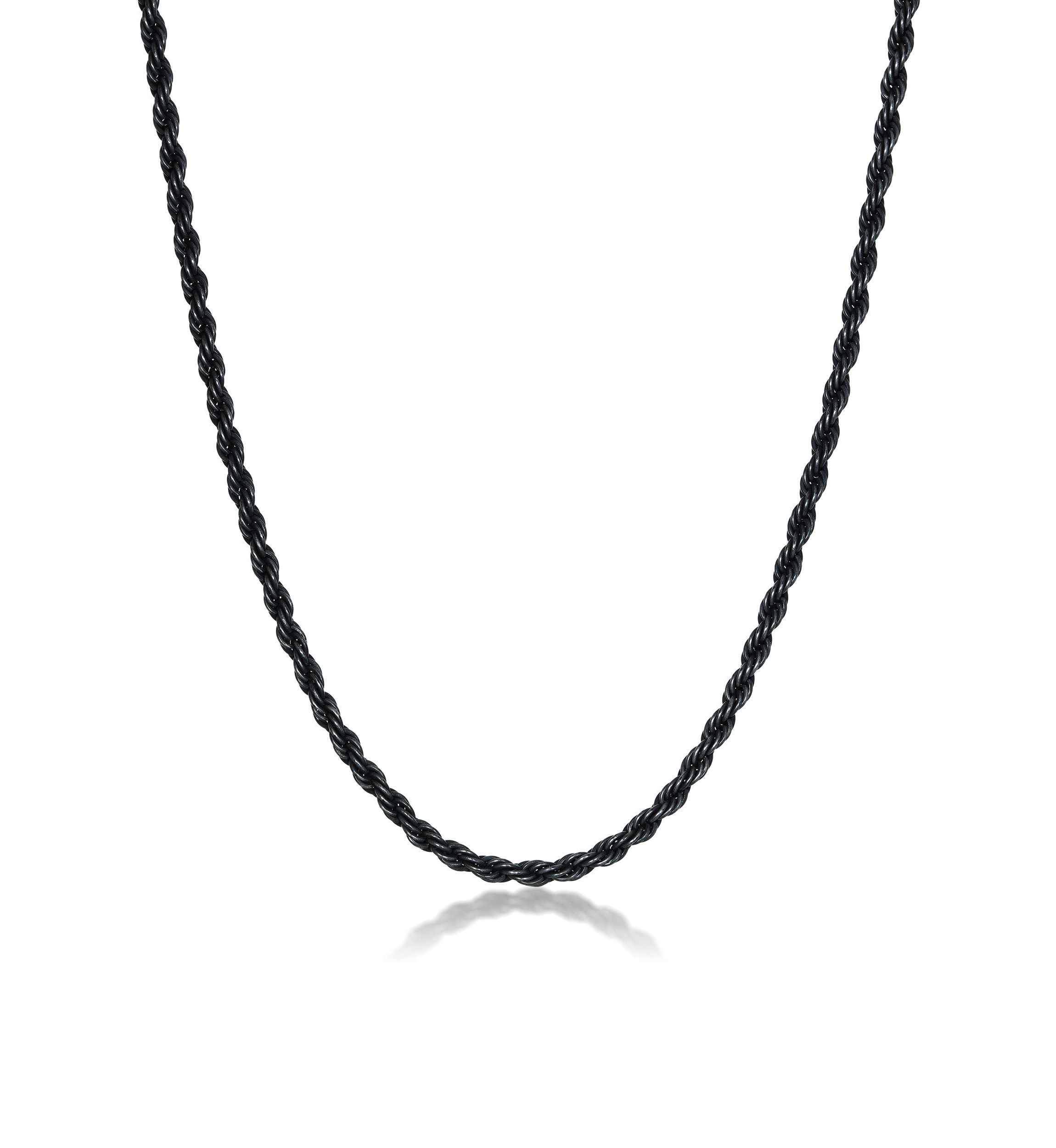 Stainless Steel 3.5MM Rope Chain Necklace with Antique Finish, 20" Length