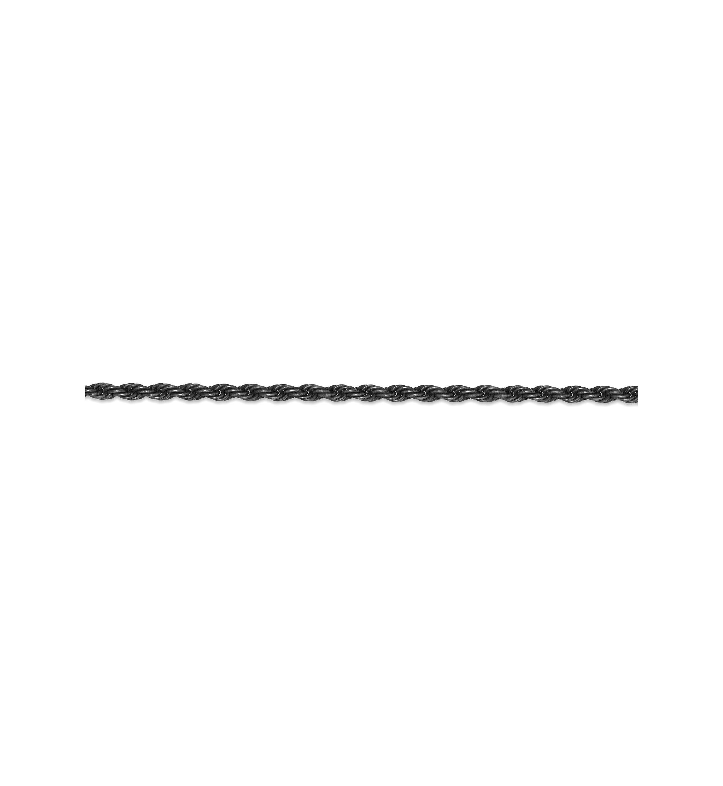 Stainless Steel 3.5MM Rope Chain Necklace with Antique Finish, 20" Length