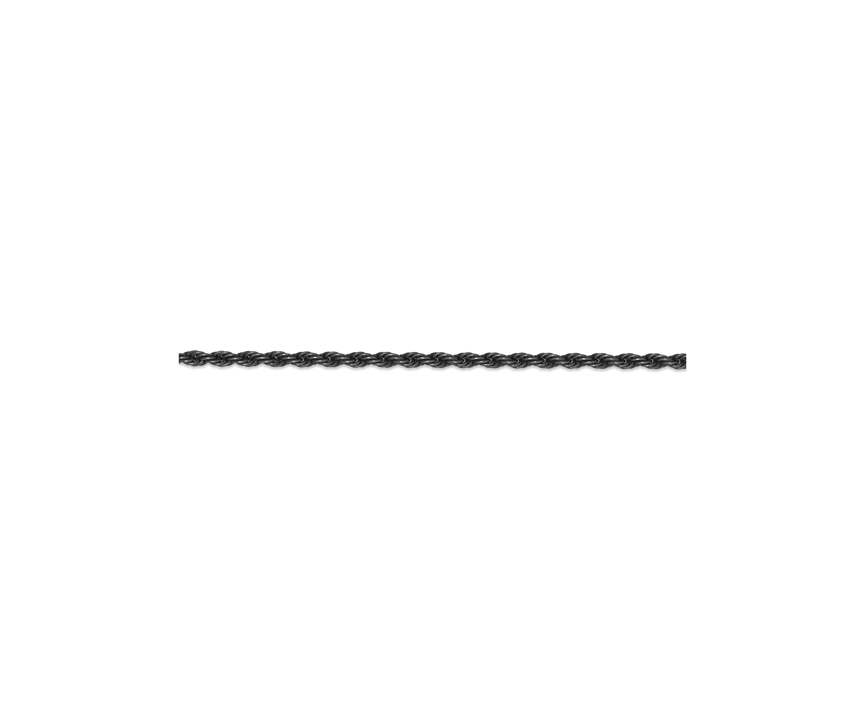 Stainless Steel 3.5MM Rope Chain Necklace with Antique Finish, 22" Length