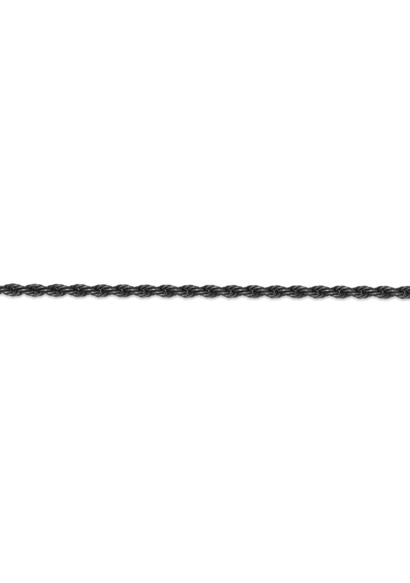 Stainless Steel 3.5MM Rope Chain Necklace with Antique Finish, 22" Length
