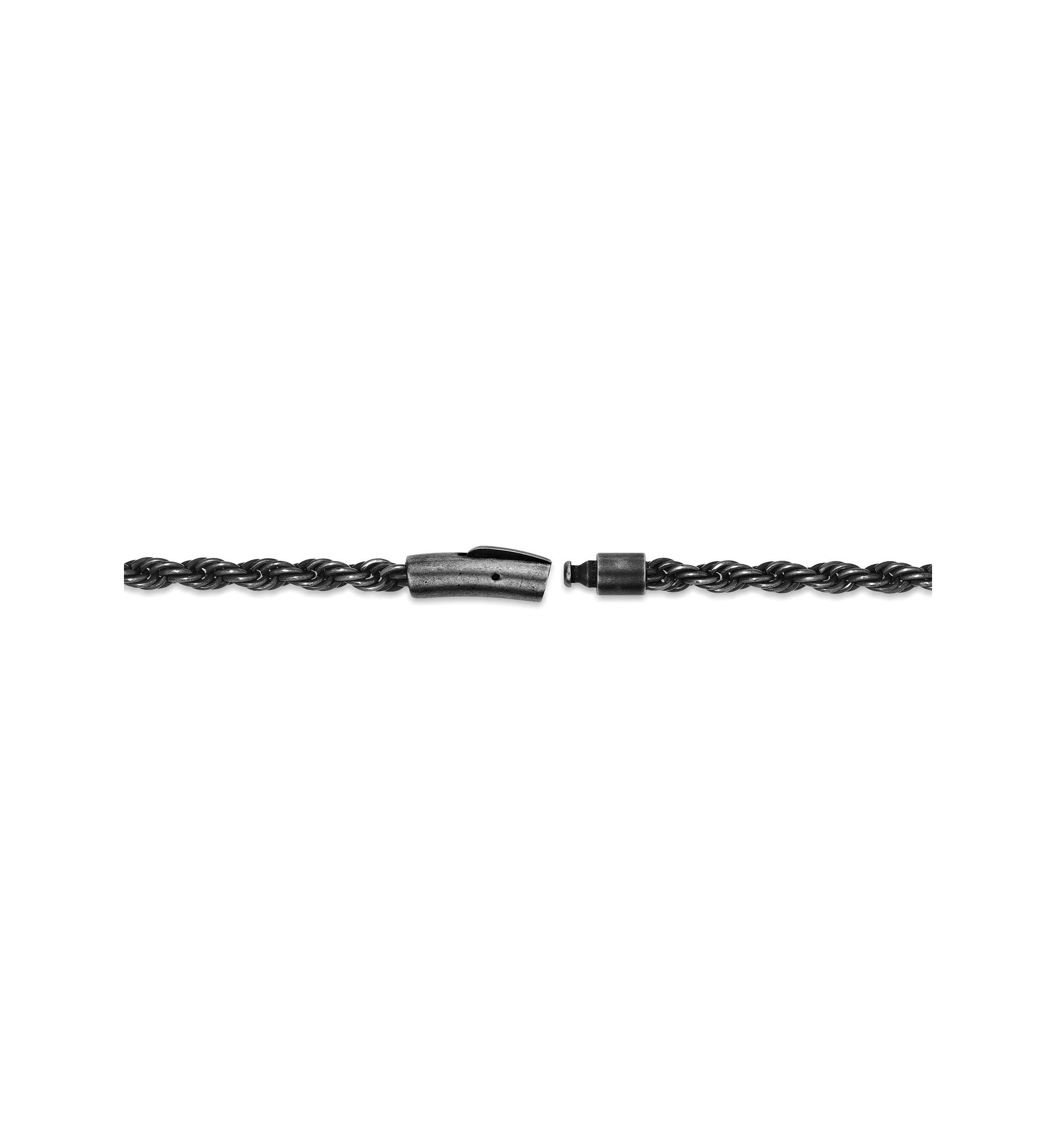 Stainless Steel 3.5MM Rope Chain Necklace with Antique Finish, 20" Length