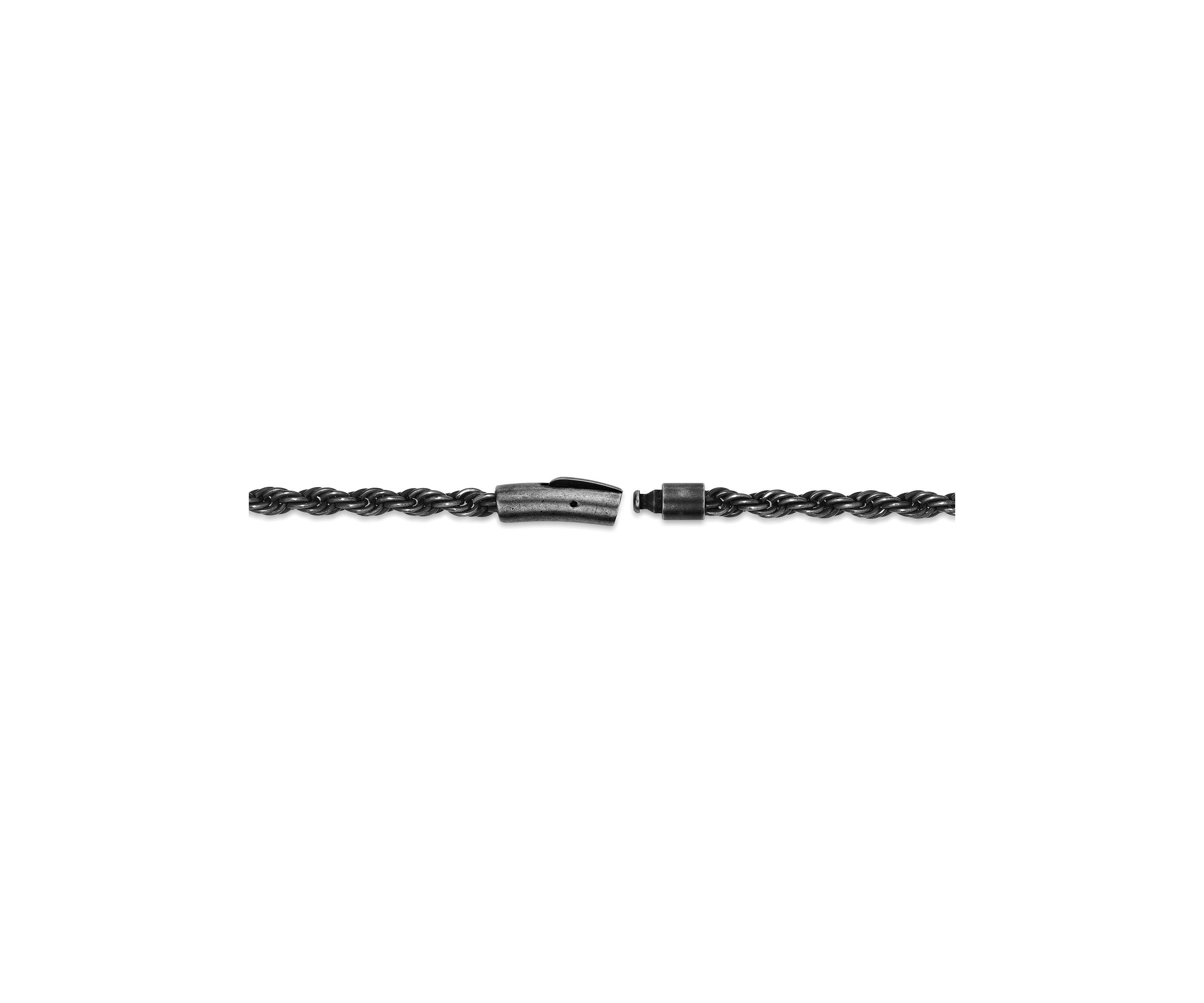 Stainless Steel 3.5MM Rope Chain Necklace with Antique Finish, 22" Length