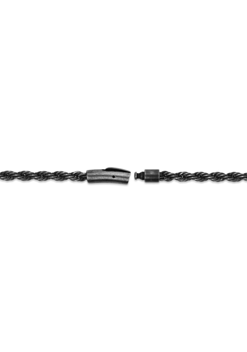 Stainless Steel 3.5MM Rope Chain Necklace with Antique Finish, 22" Length