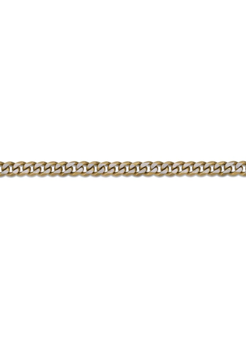 Stainless Steel 8MM Curb Chain Necklace with Goldtone Ion Plating Double Extension Clasp, 22" Length